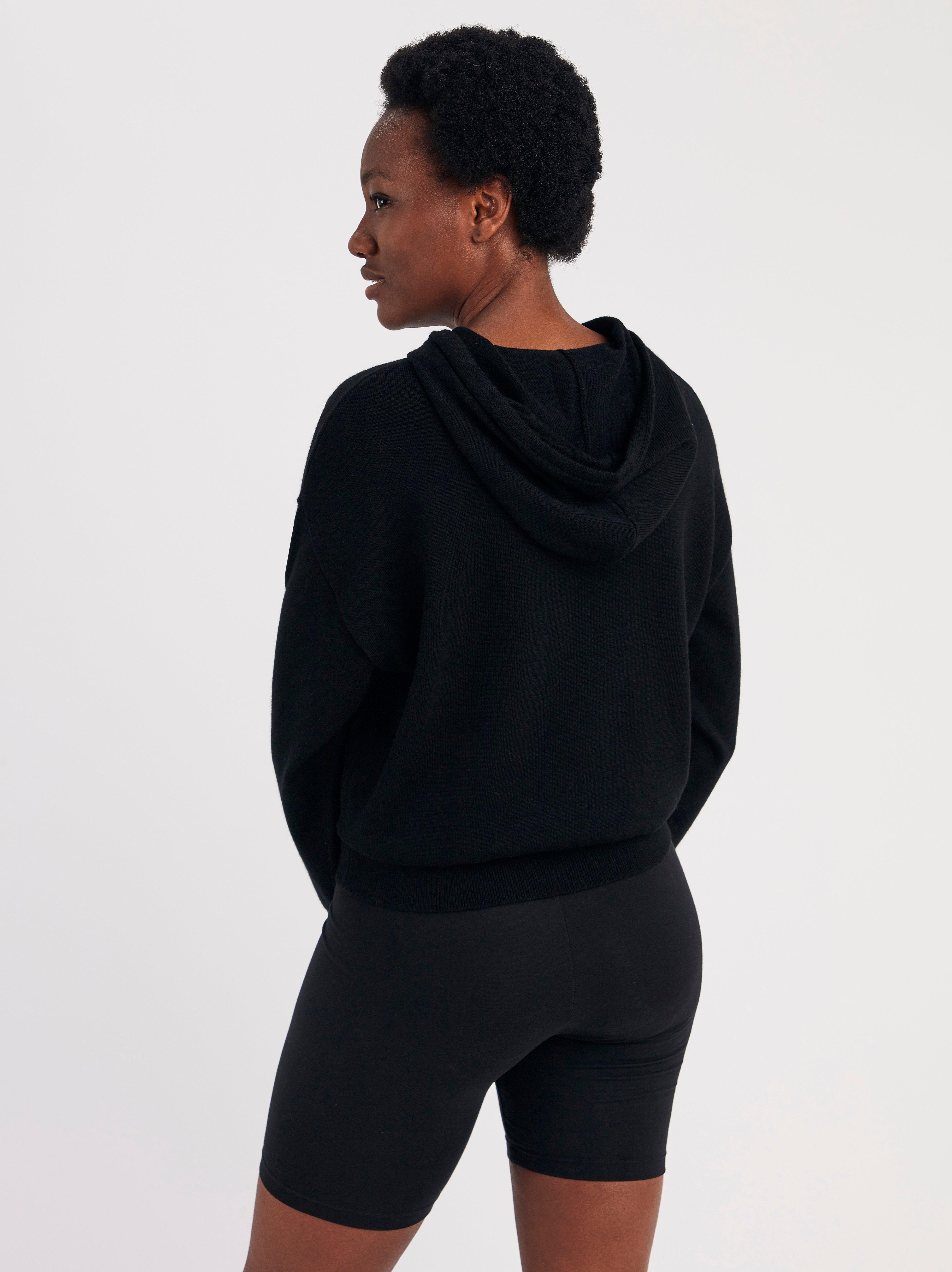fine knit hooded jumper