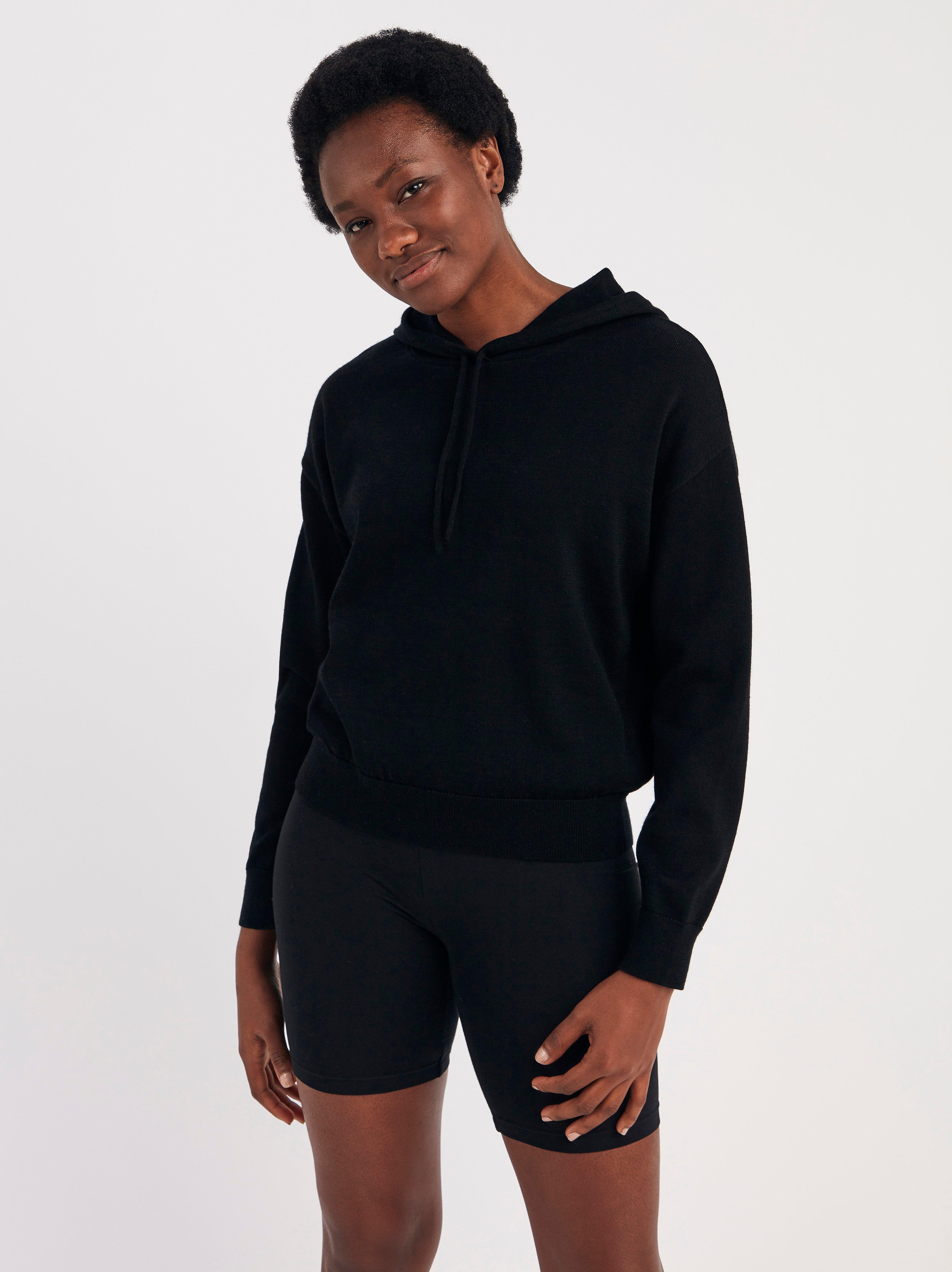 fine knit hooded jumper