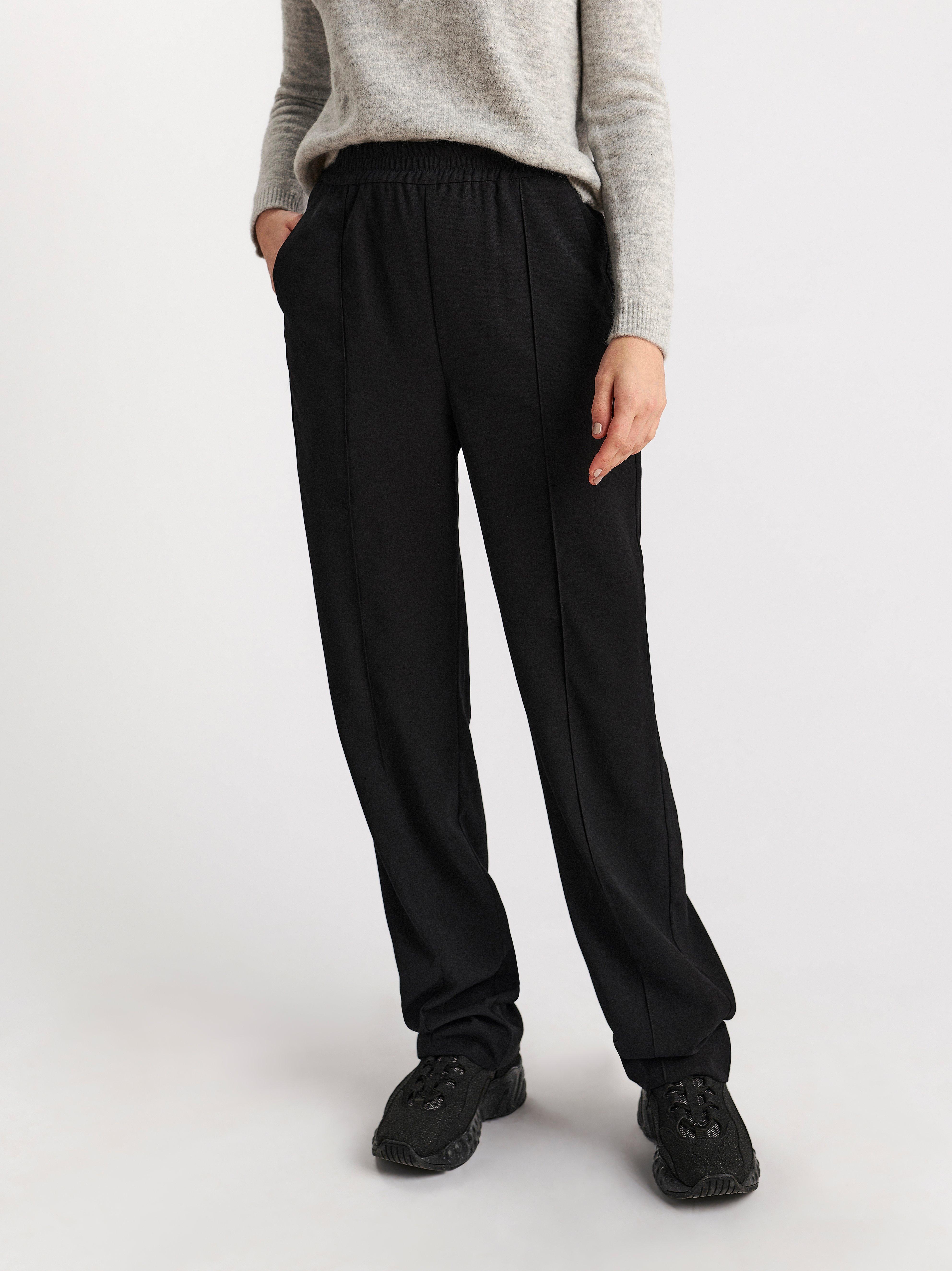 black tapered trousers womens