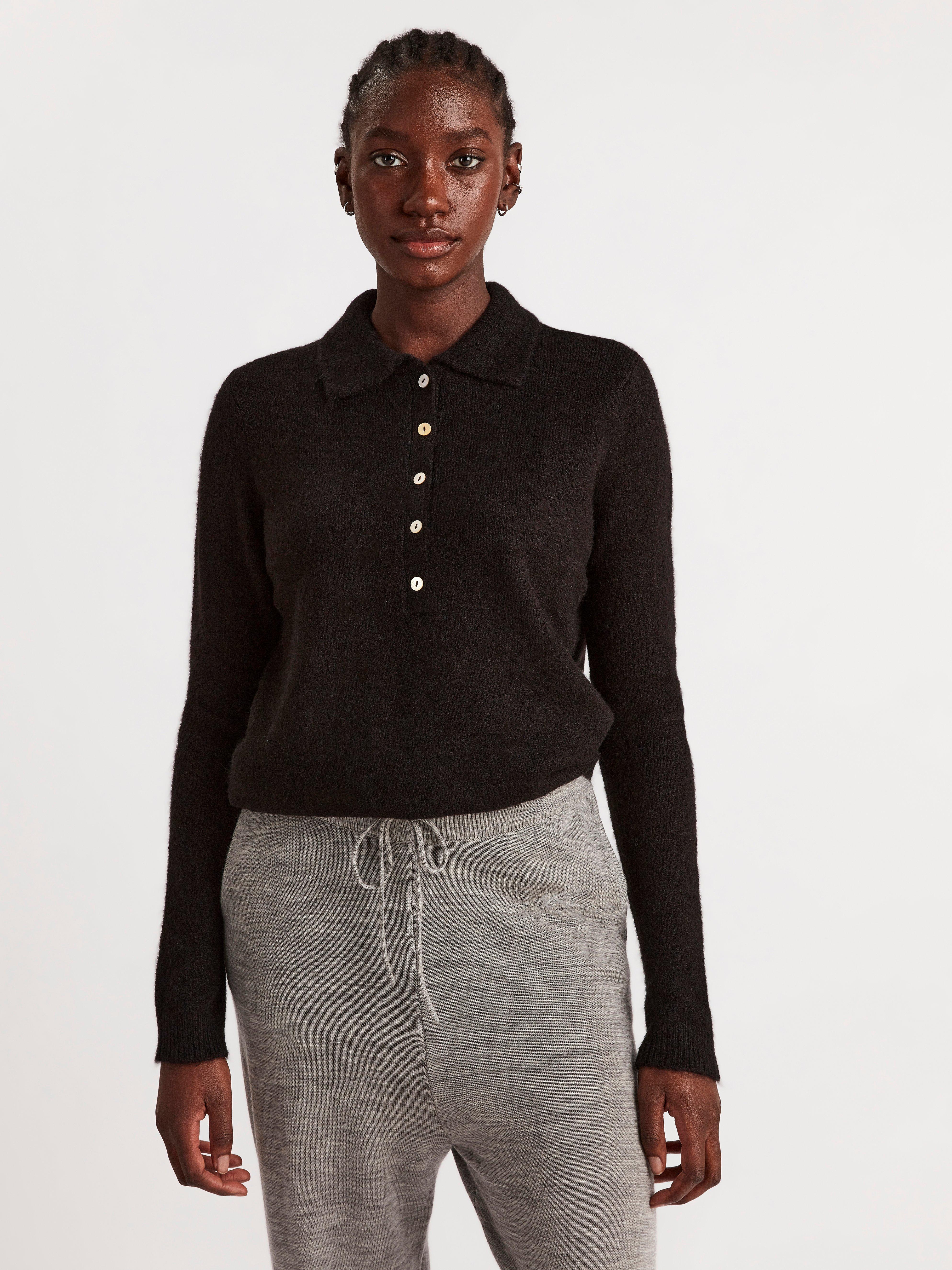 black fine knit jumper