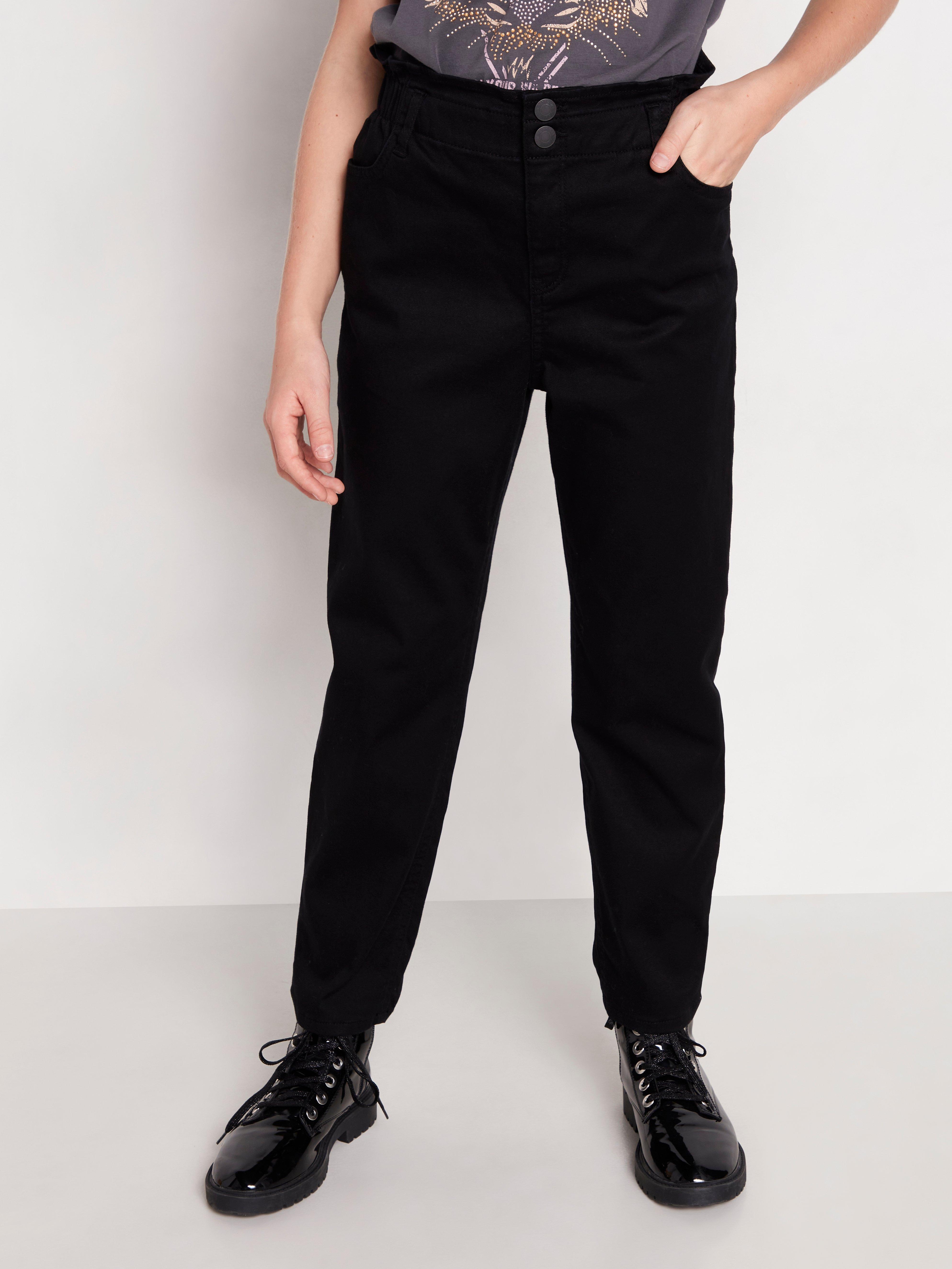 elasticated high waist jeans