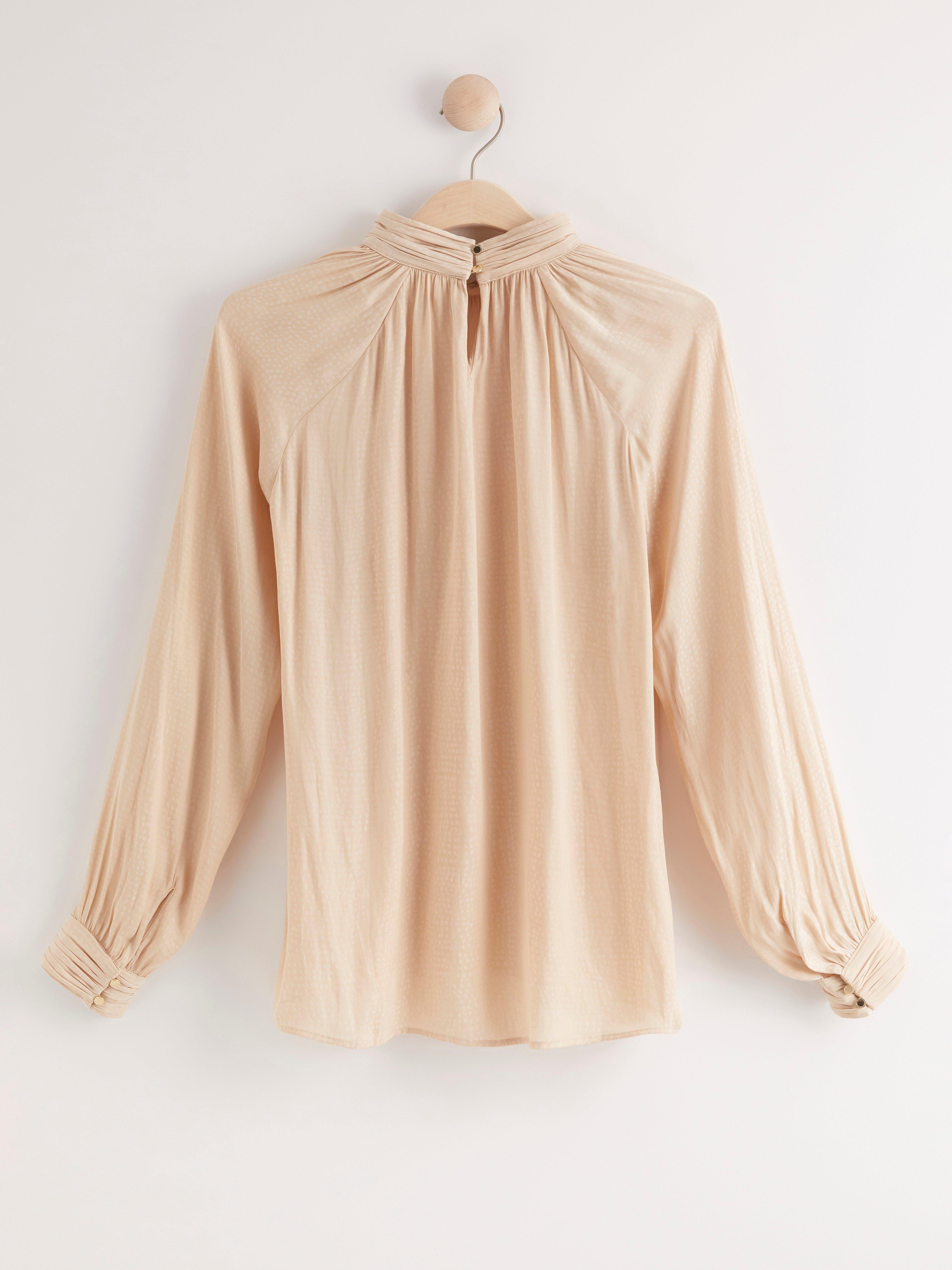 satin blouse beige