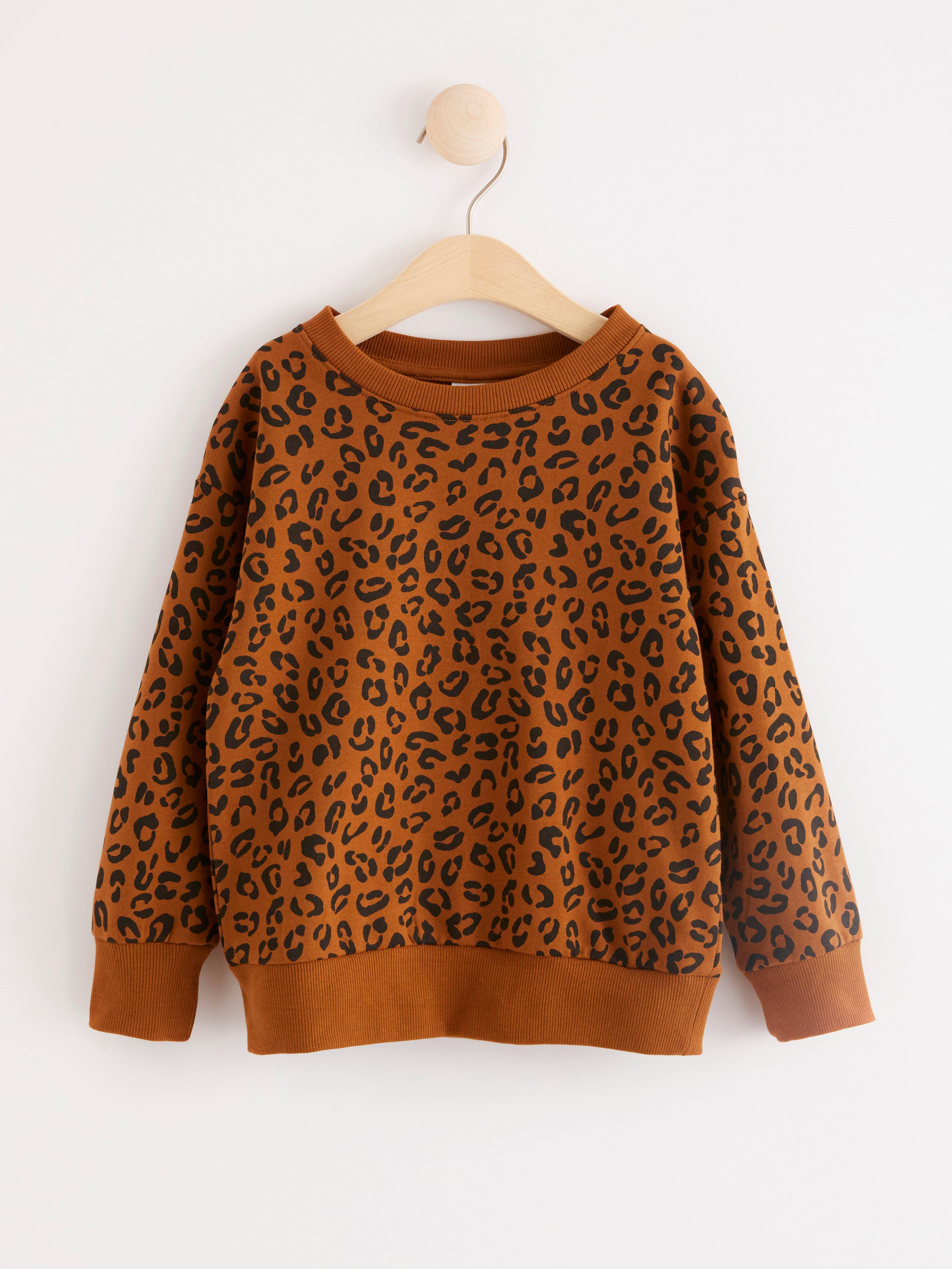 Sweatshirt med leopardmönster