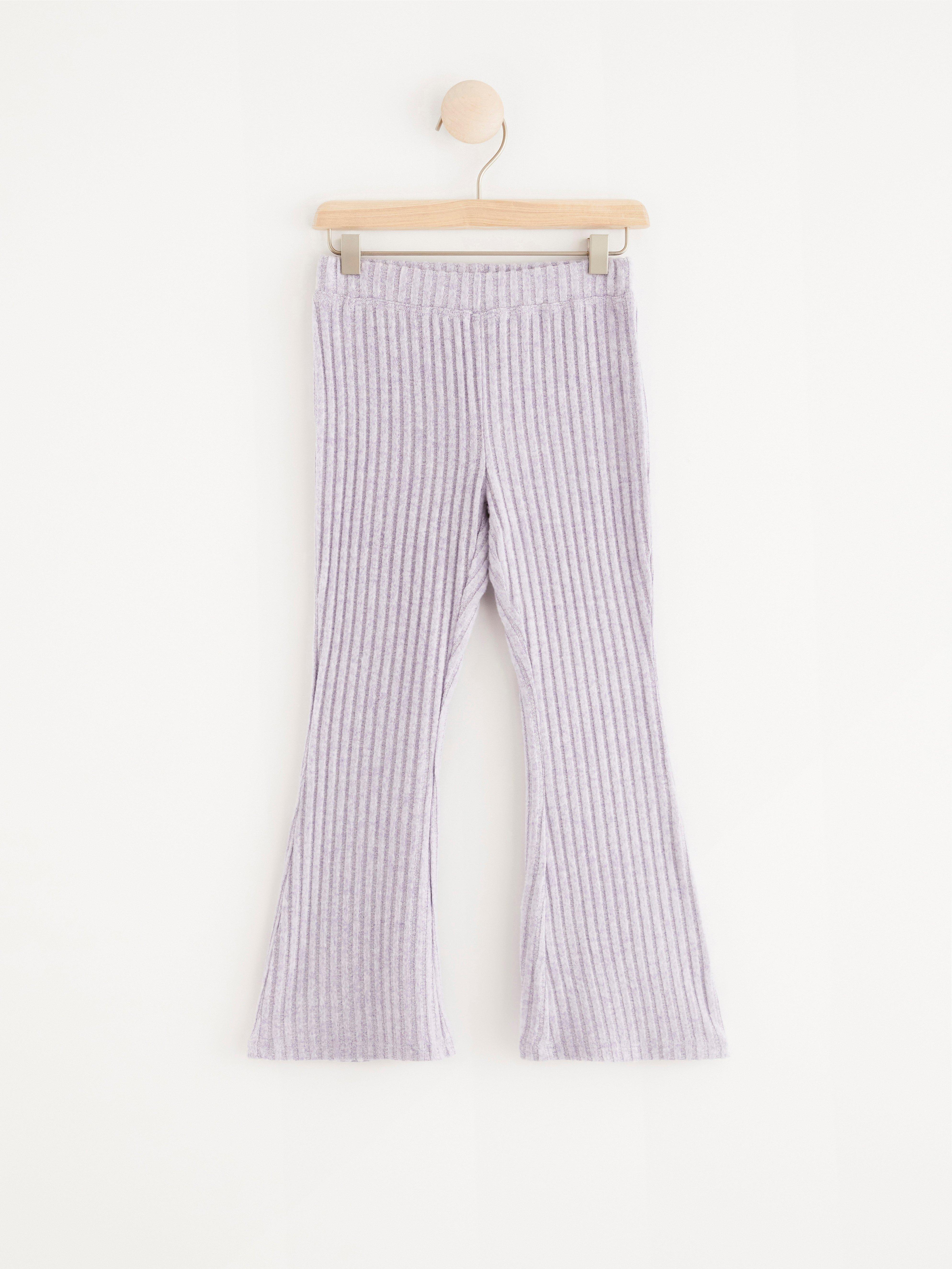 flared ribbed leggings