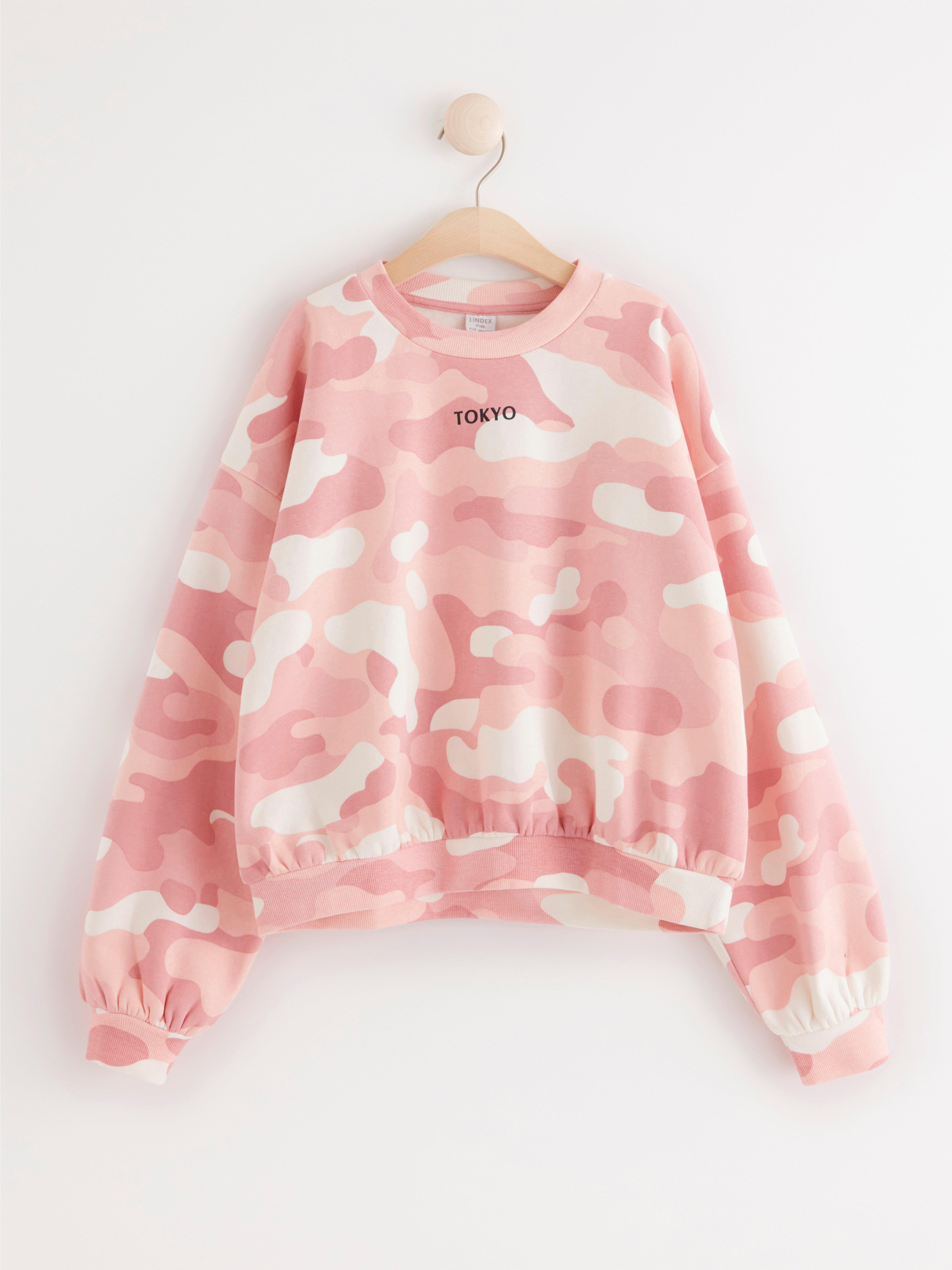 Pink shop camouflage sweatshirt