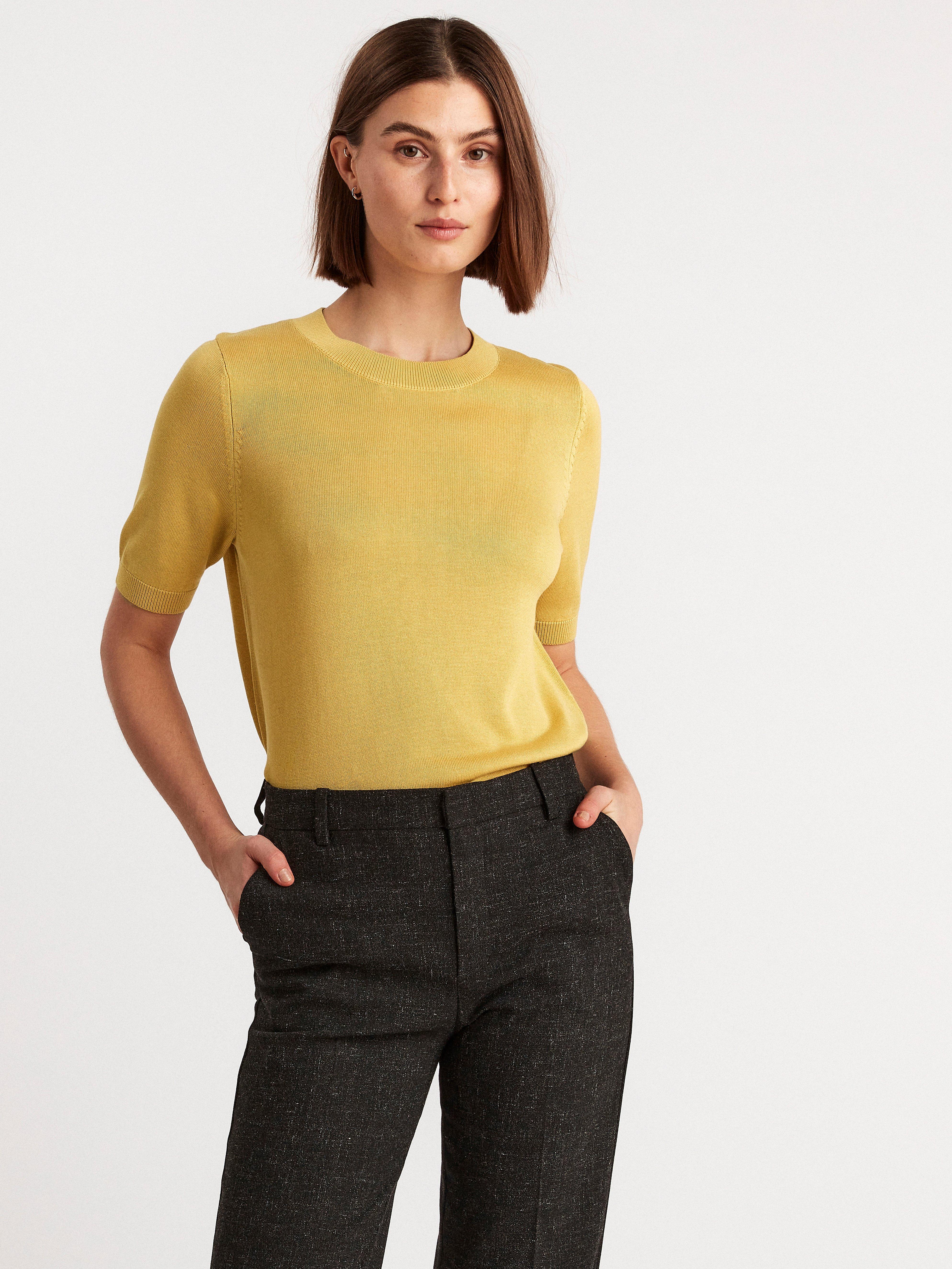 yellow knit top