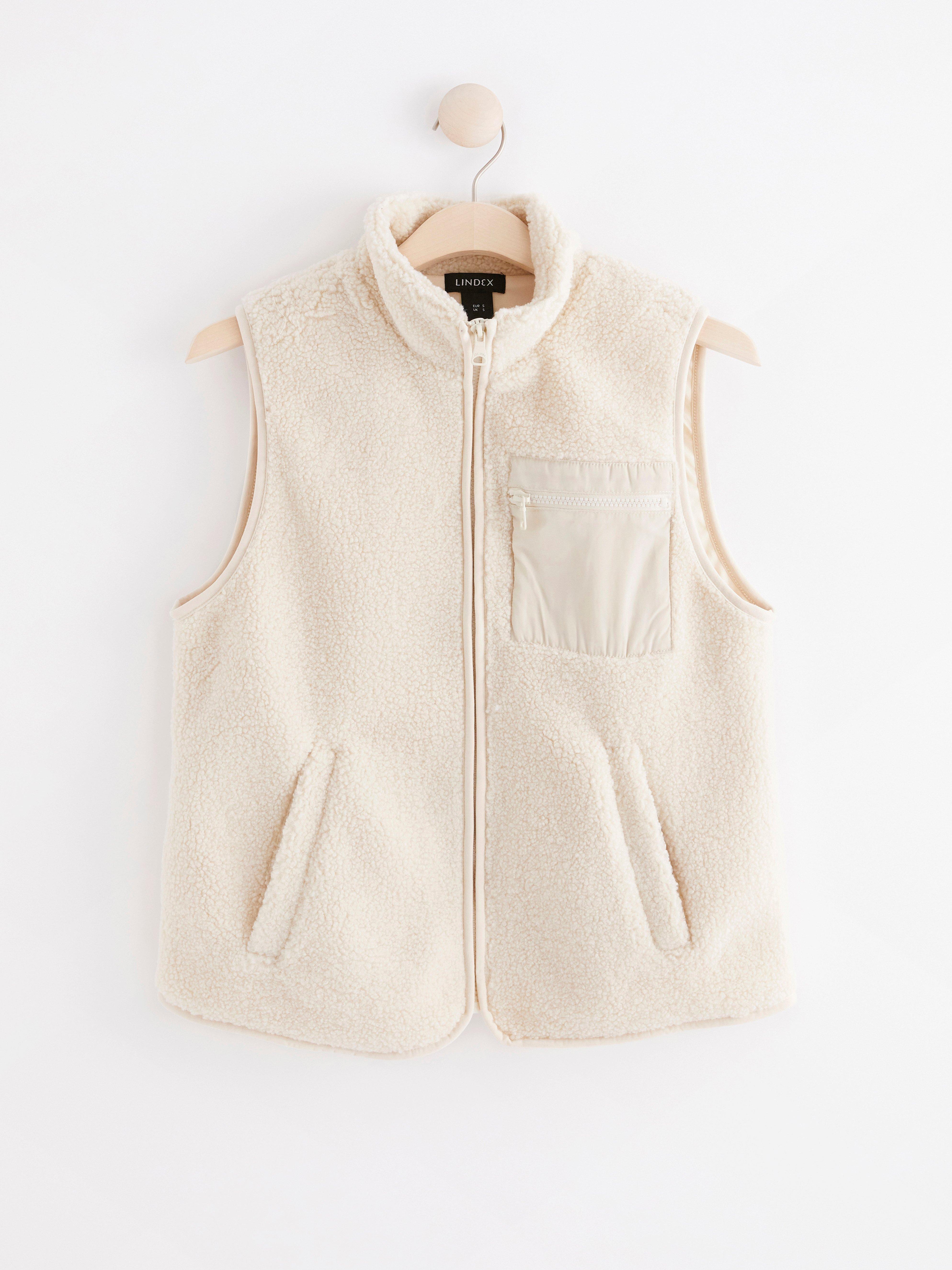 当店の記念日 peate Salt whisper Grey/Jellyfish S Yellow, pile vest