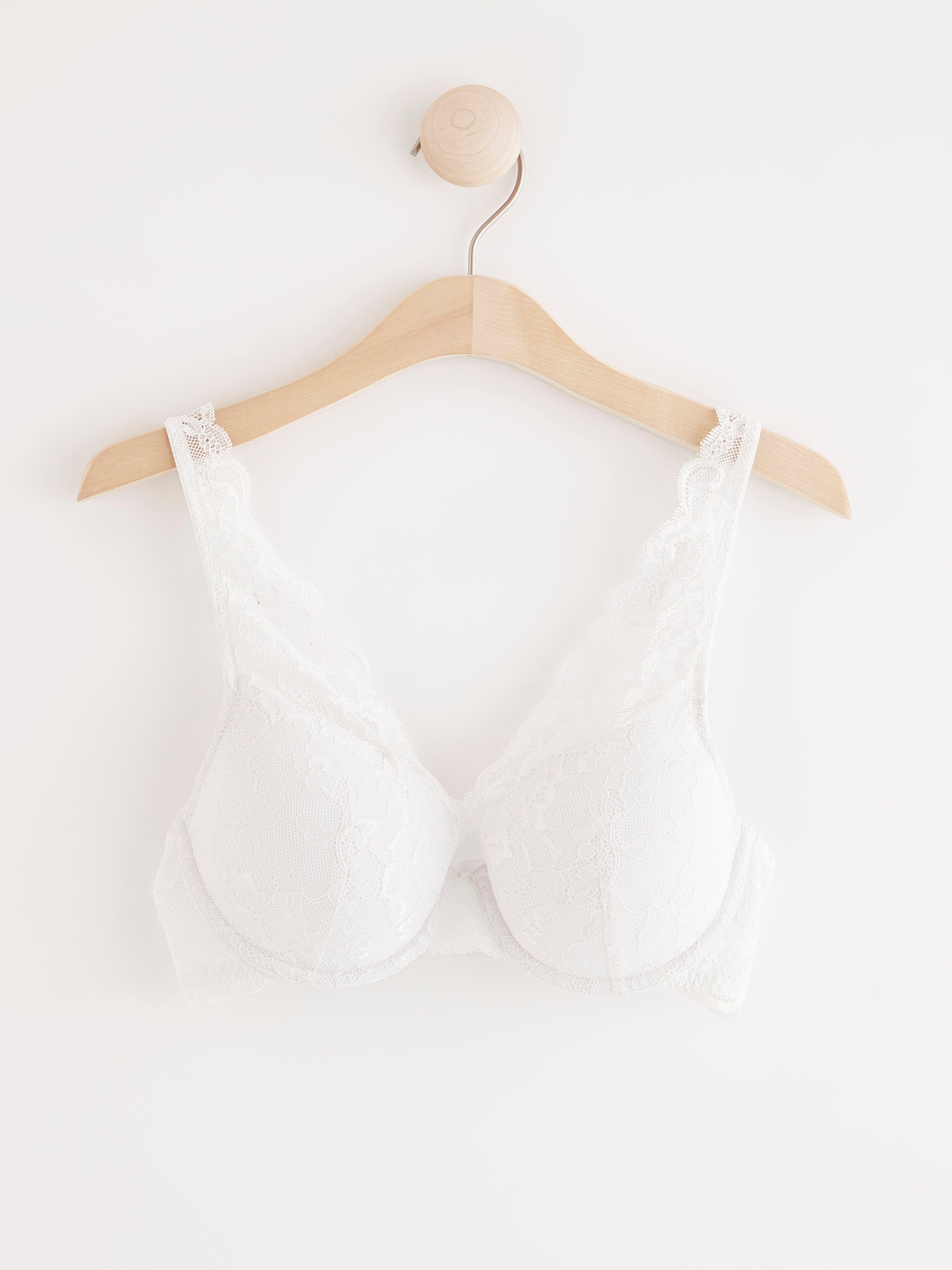 Buy Lindex Deep V Love Bra - White