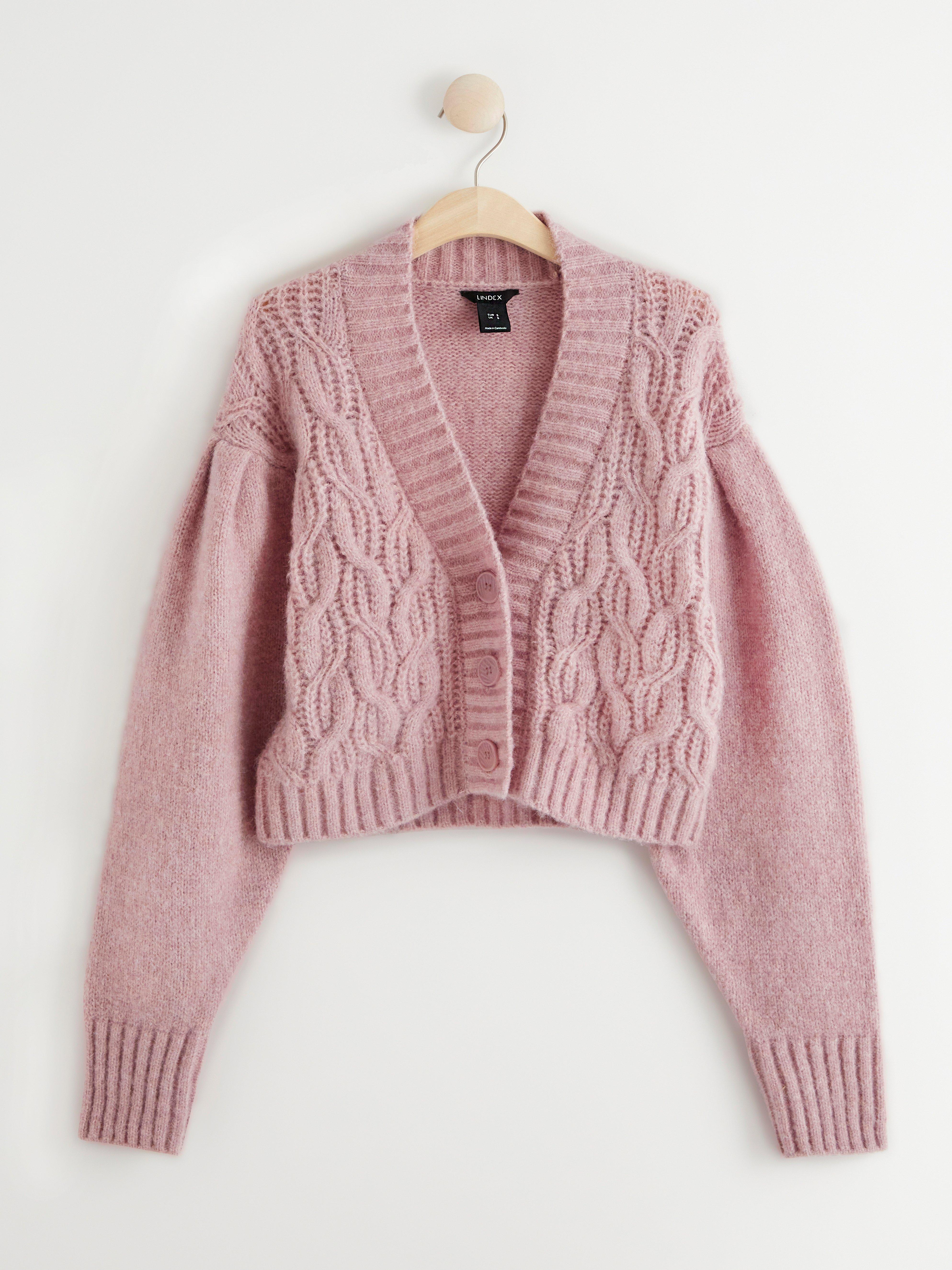 Kabelstickad cardigan