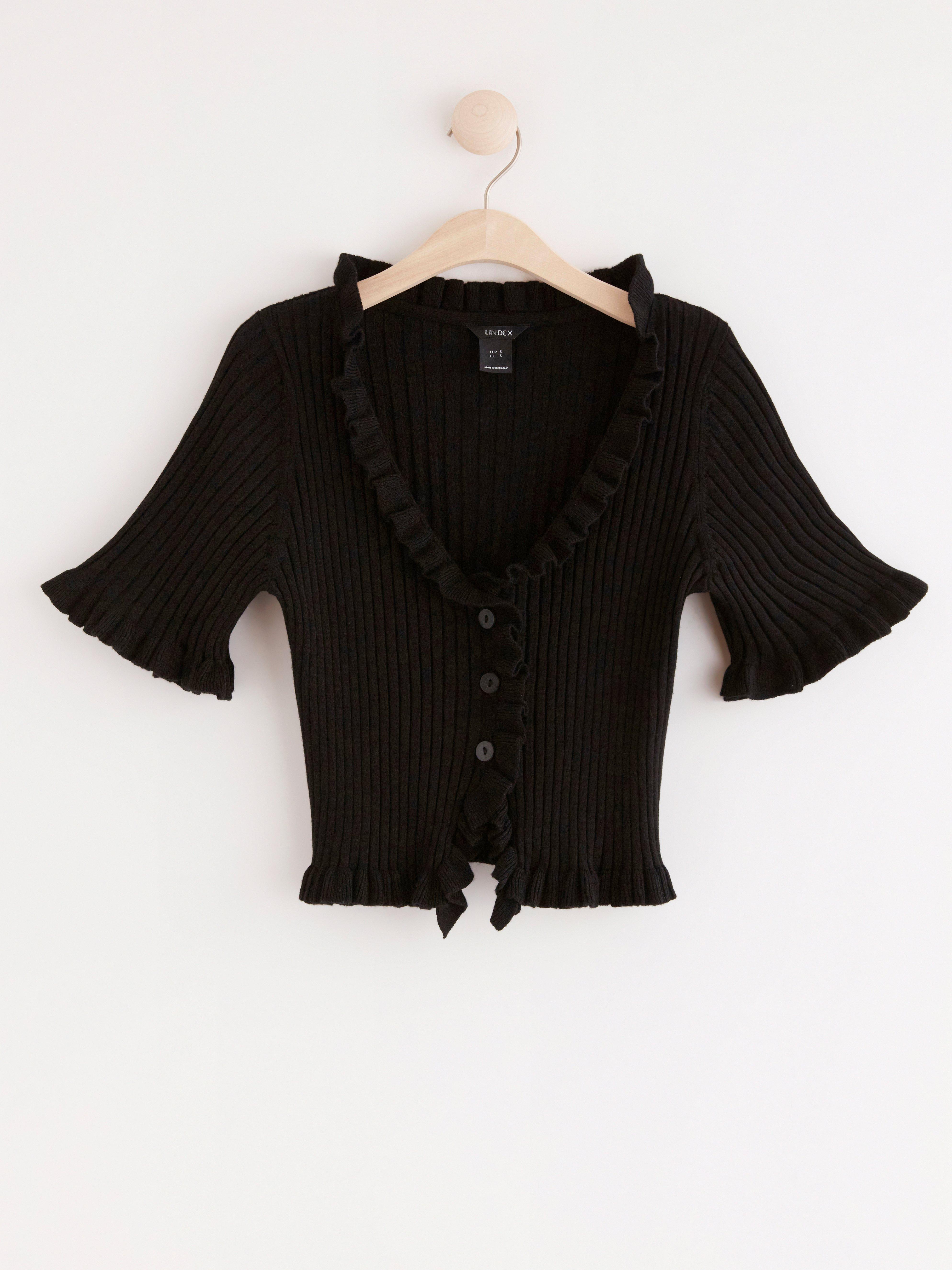 cardigan with frills