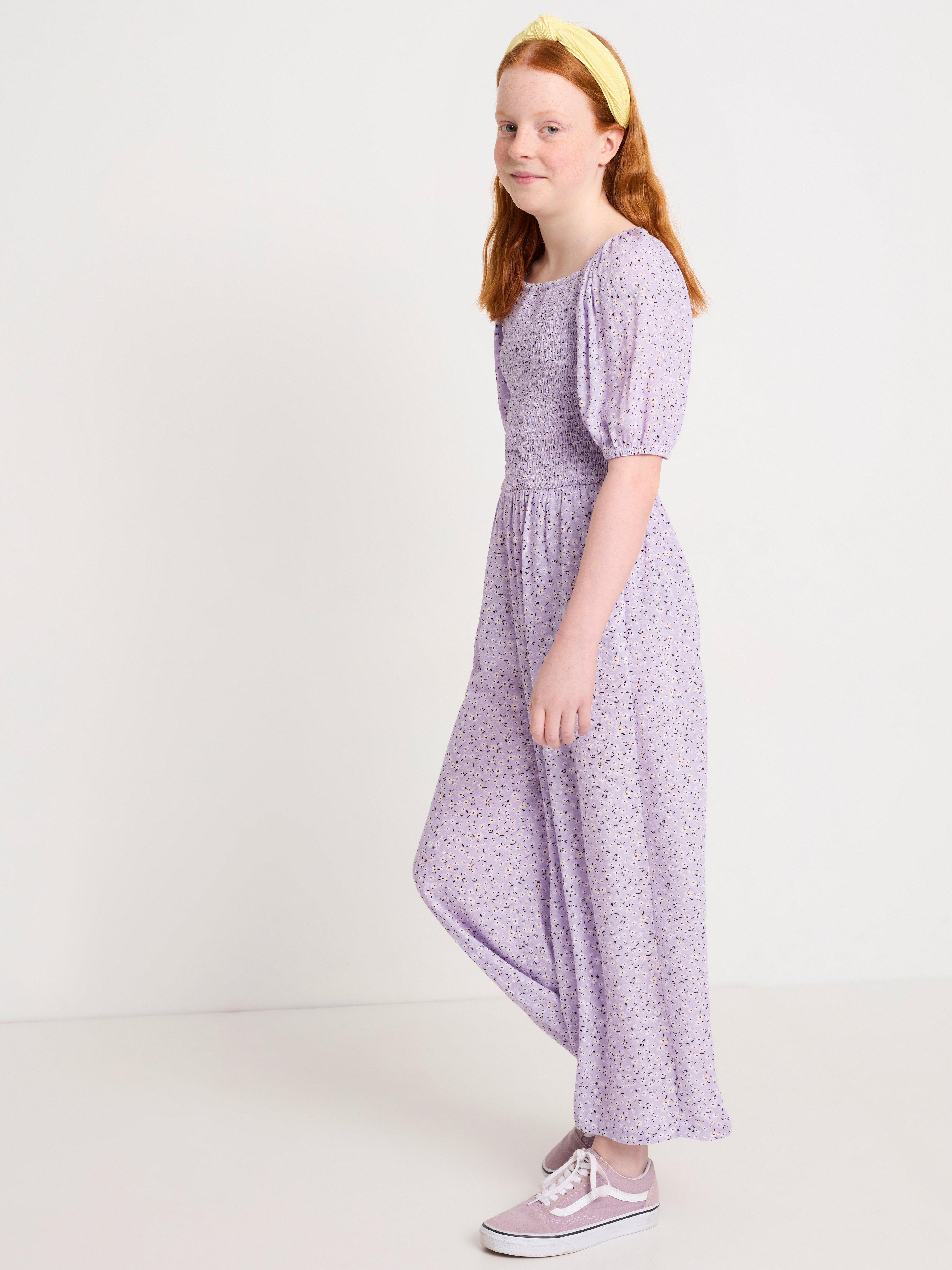 Mönstrad jumpsuit med smock i viskos  Lindex