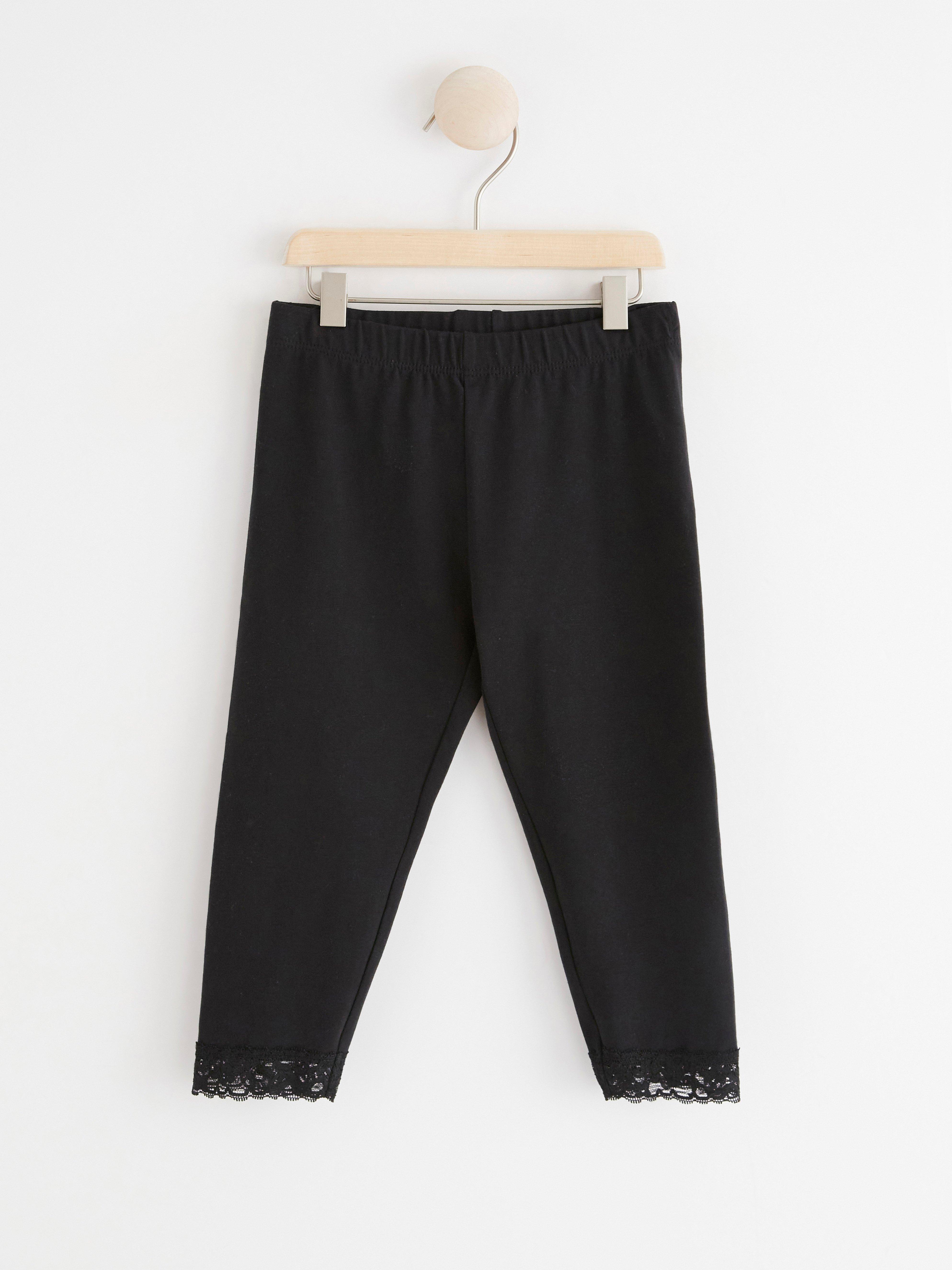 Crop leggings outlet with lace trim