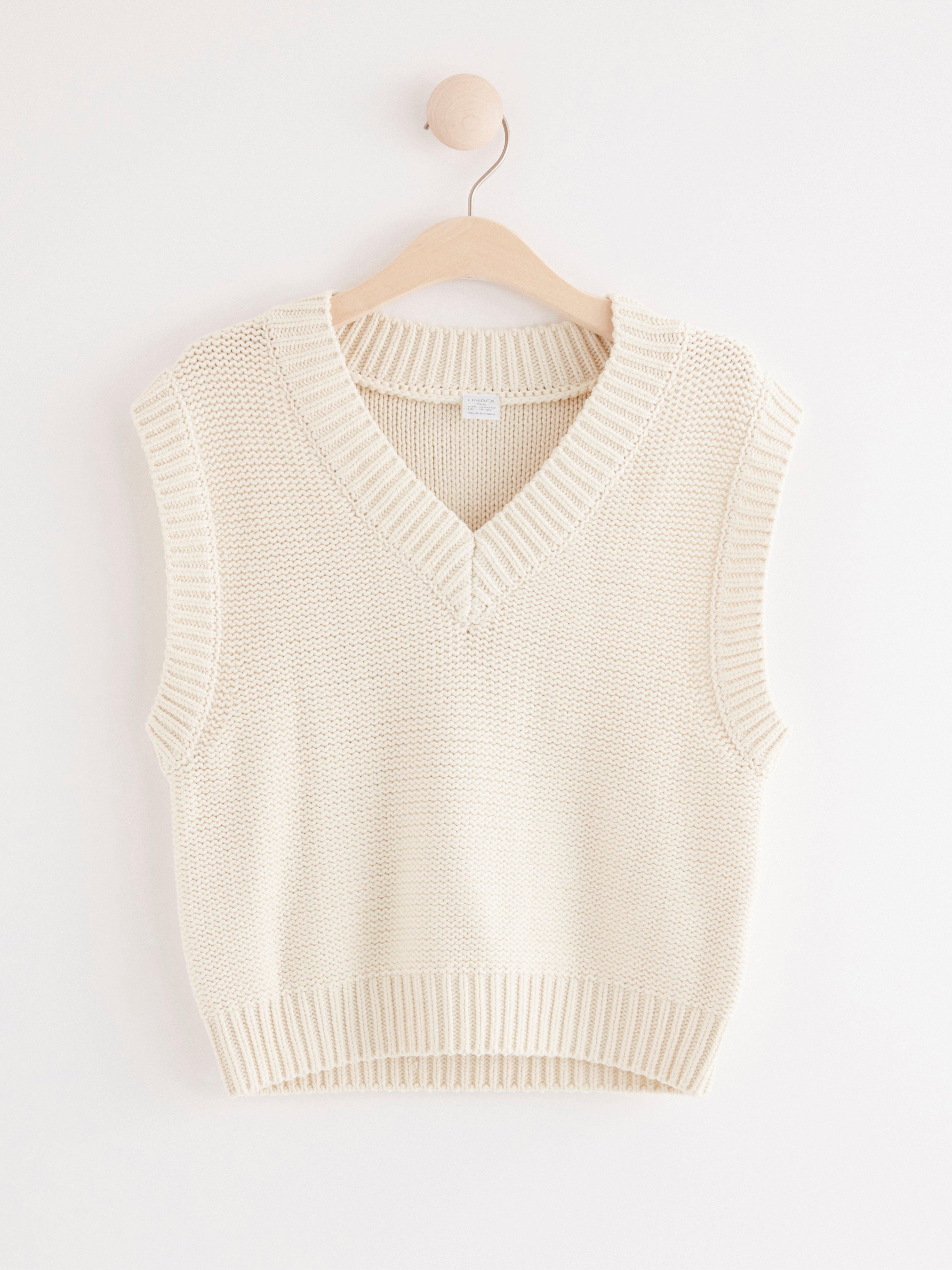 knitted v neck vest
