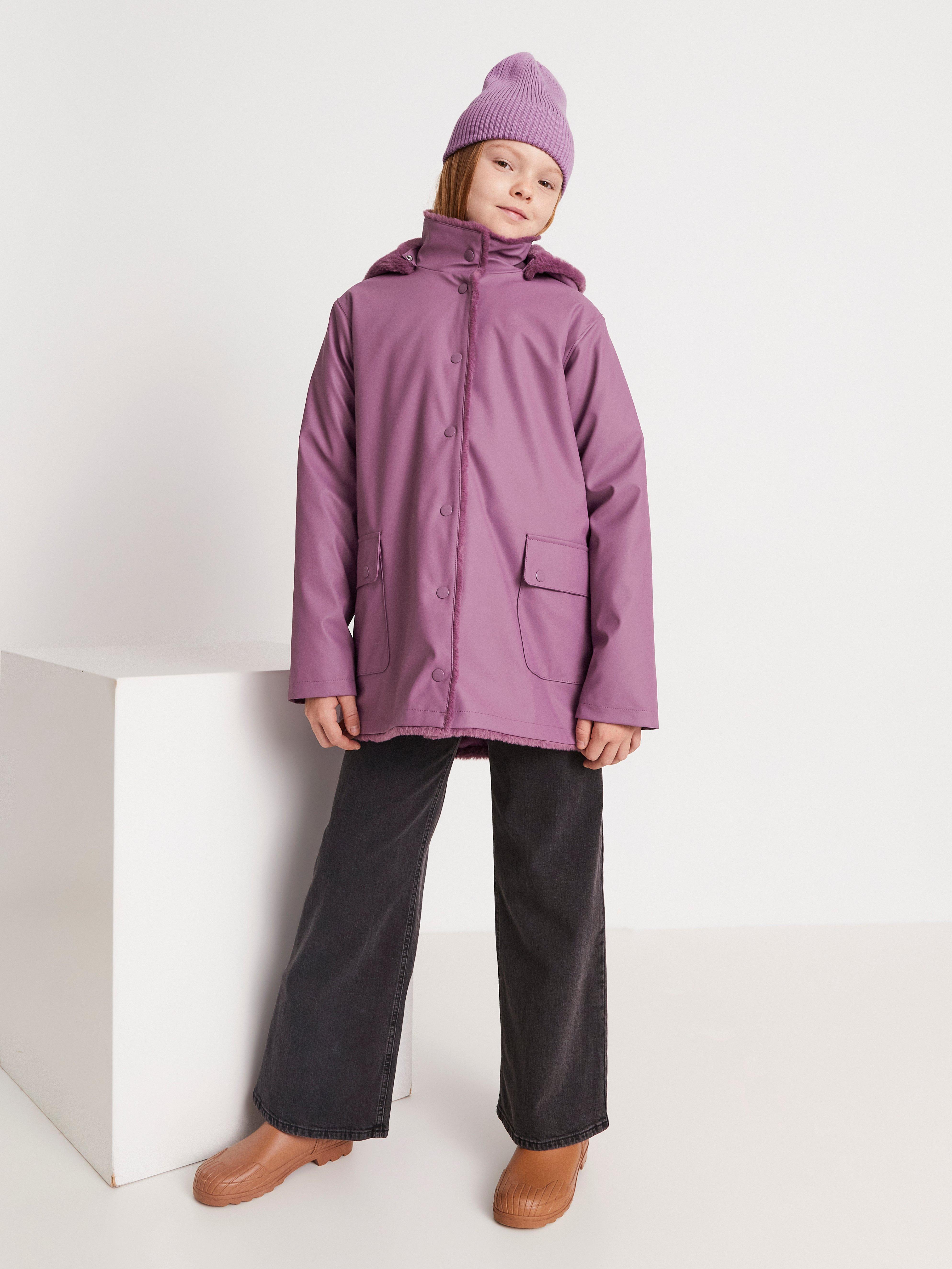 lilac rain coat