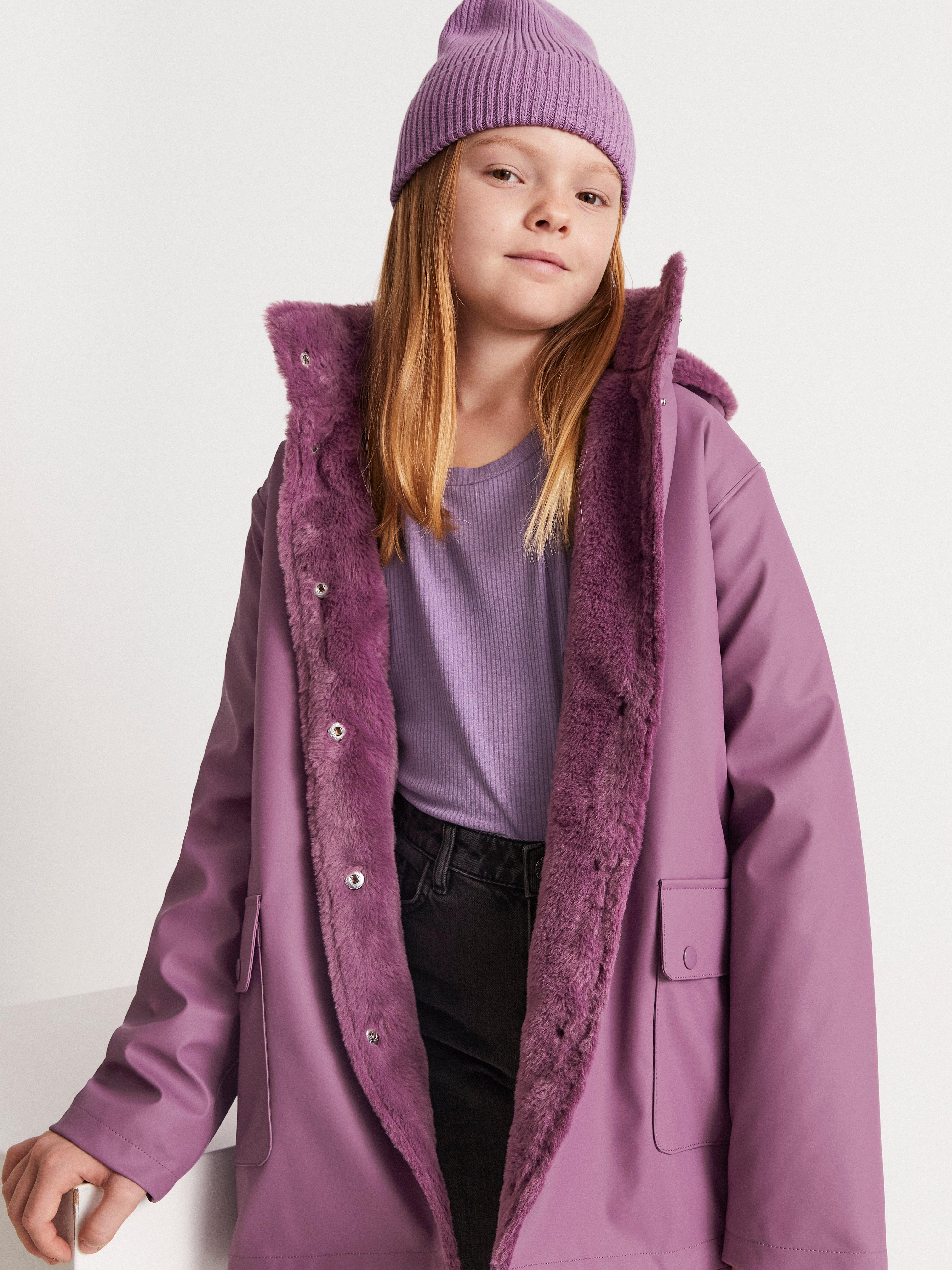 lilac rain coat