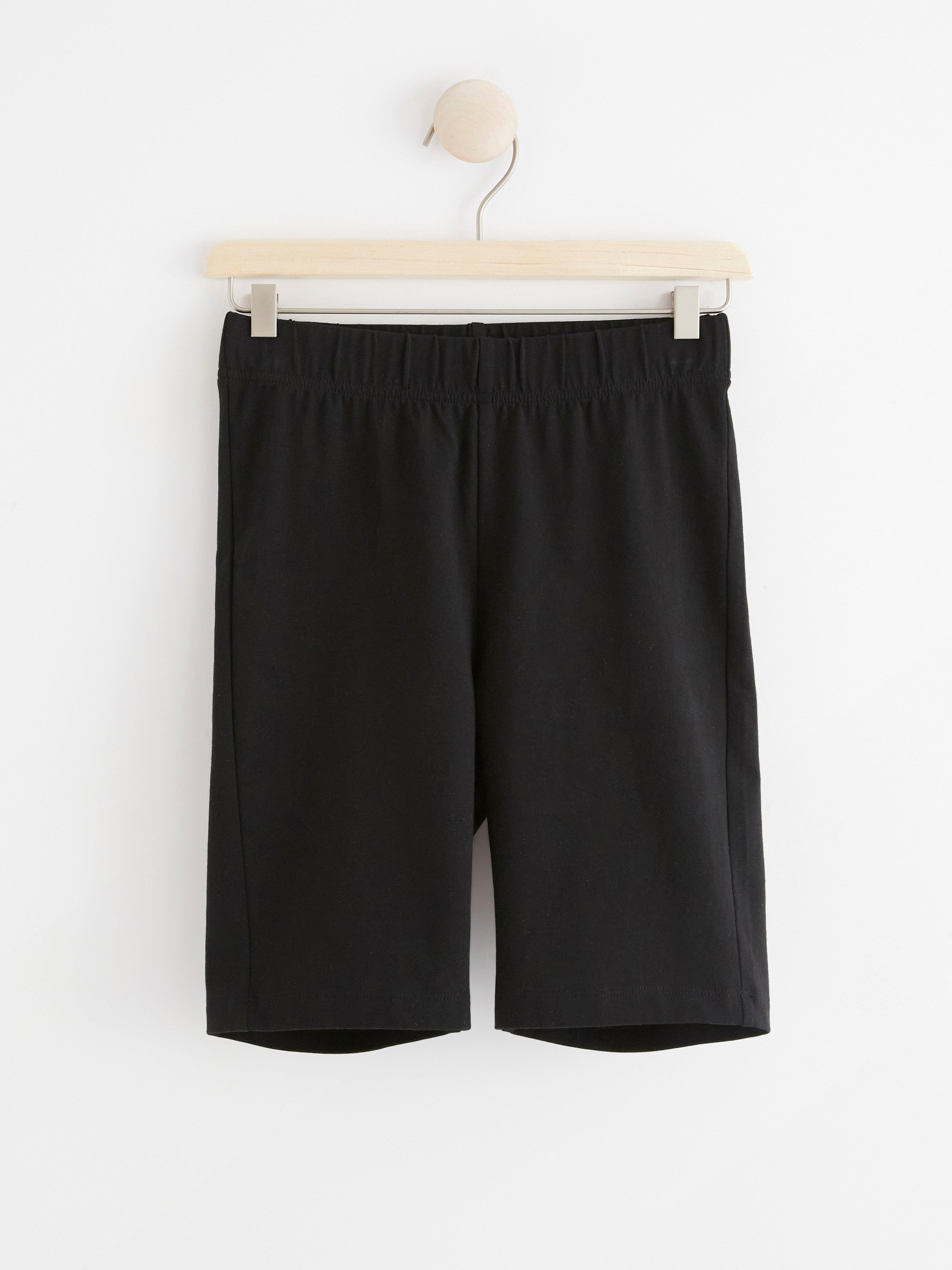 cotton black biker shorts