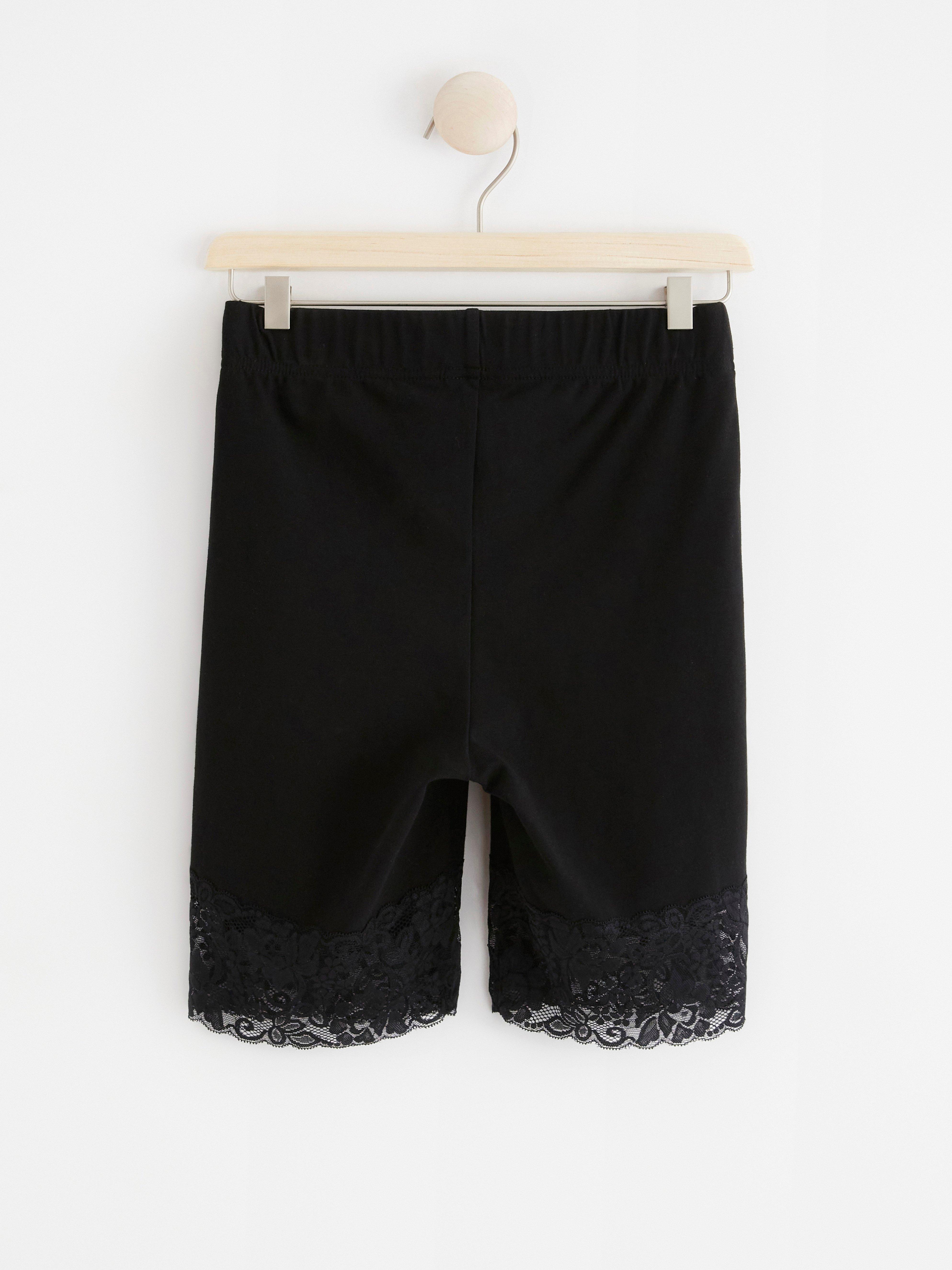 Black lace best sale trim biker shorts