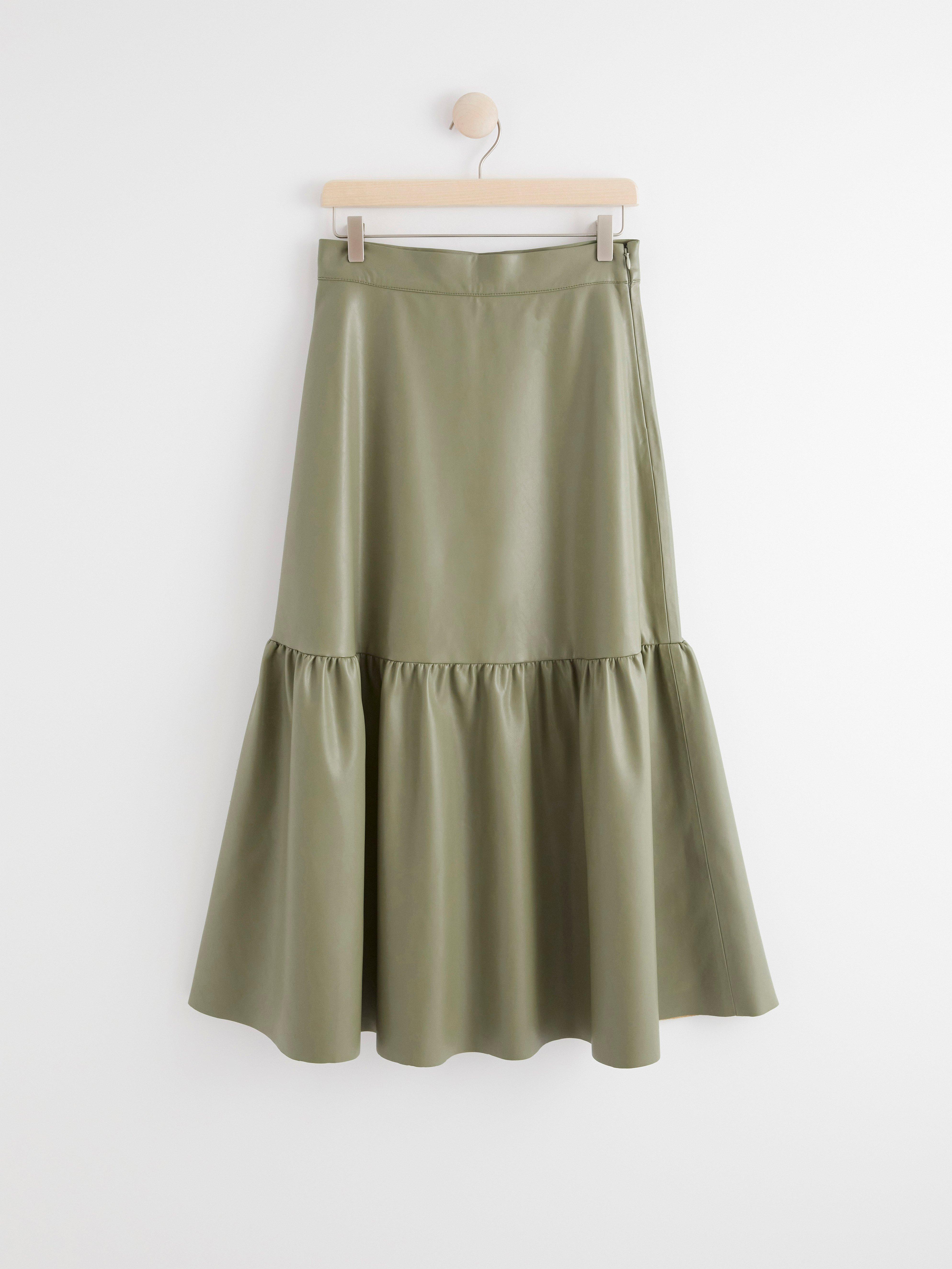 Faux leather shop flounce skirt