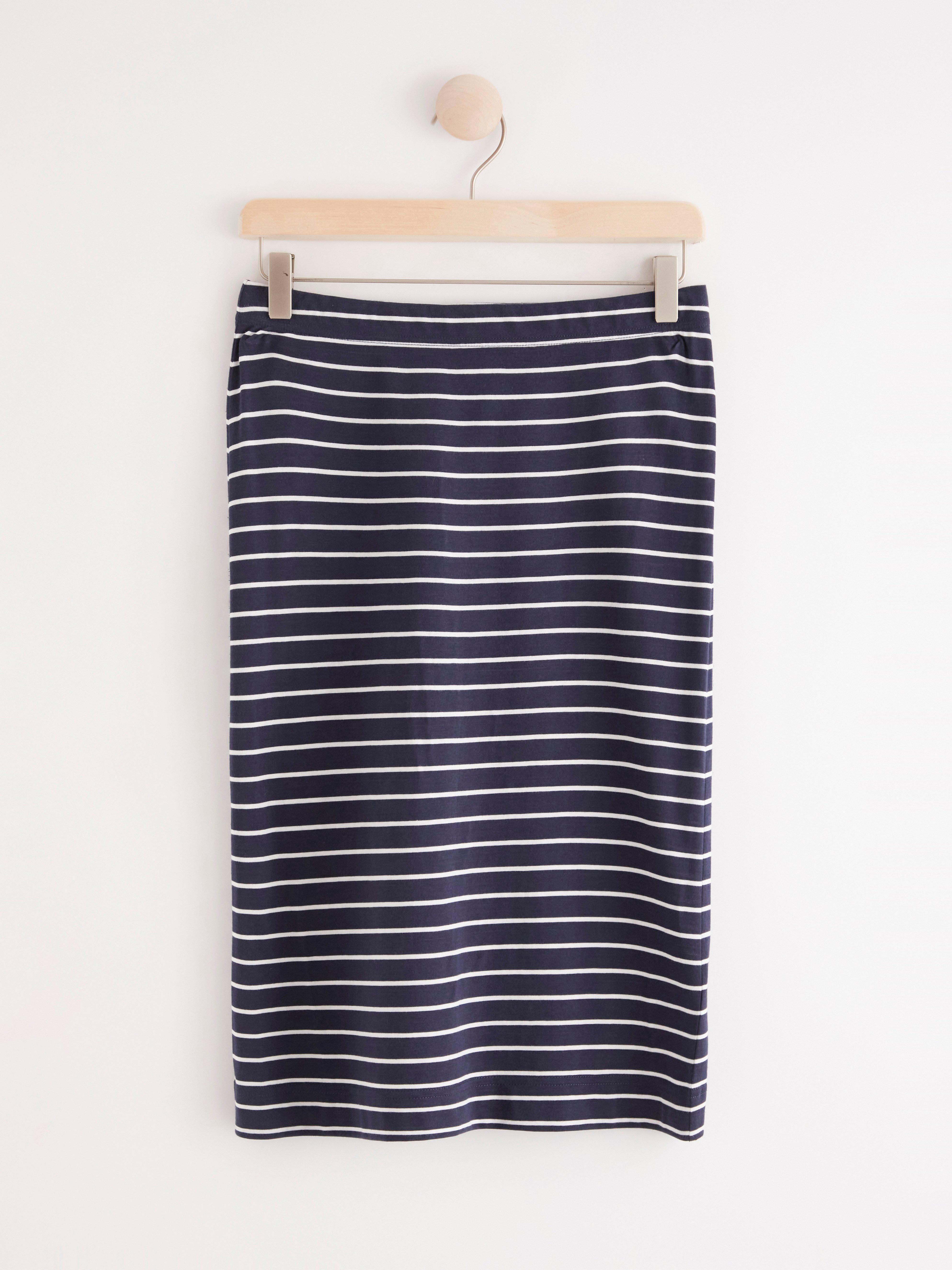 Striped jersey skirt