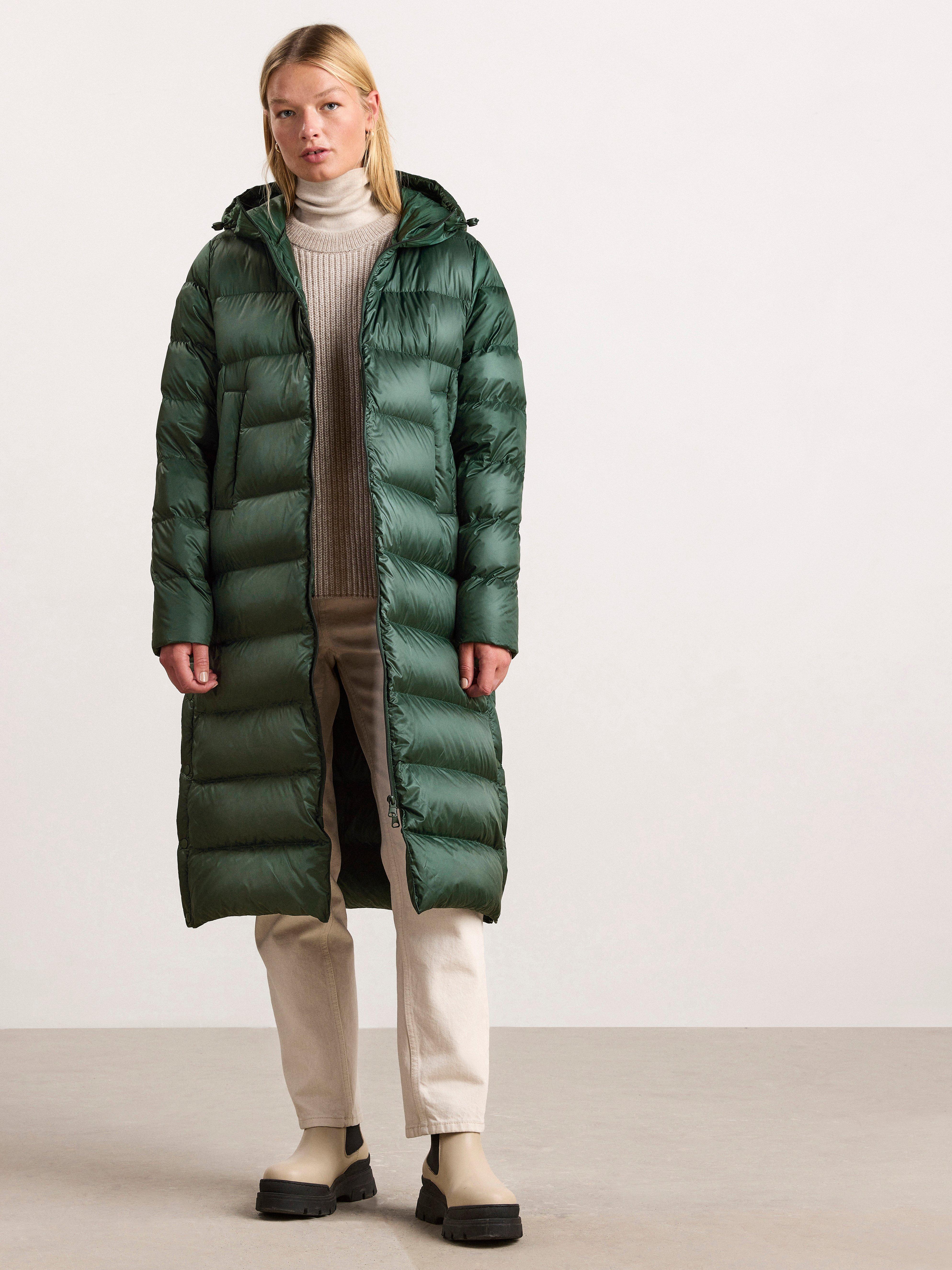 long green duvet coat