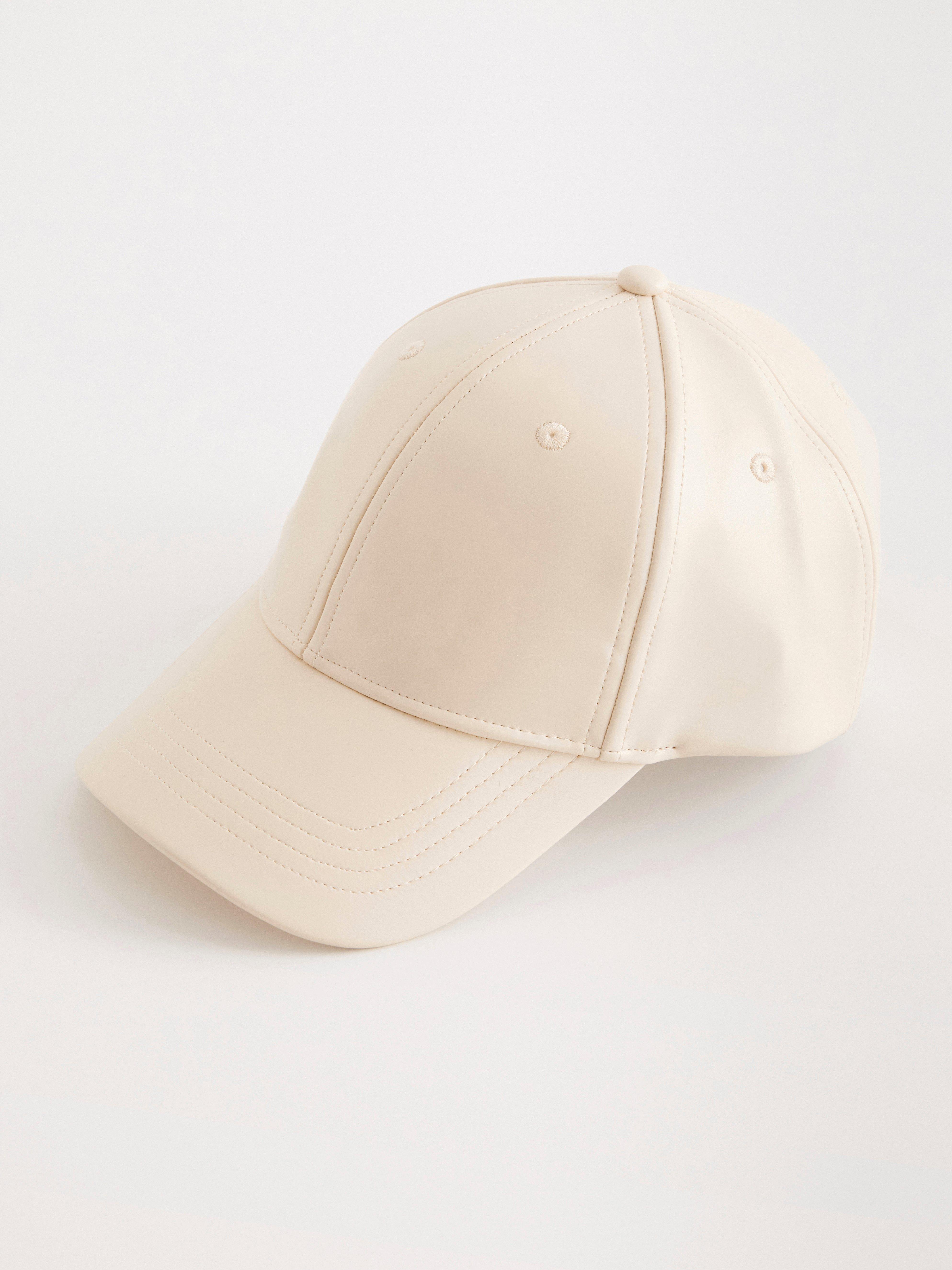 Beige cheap leather cap