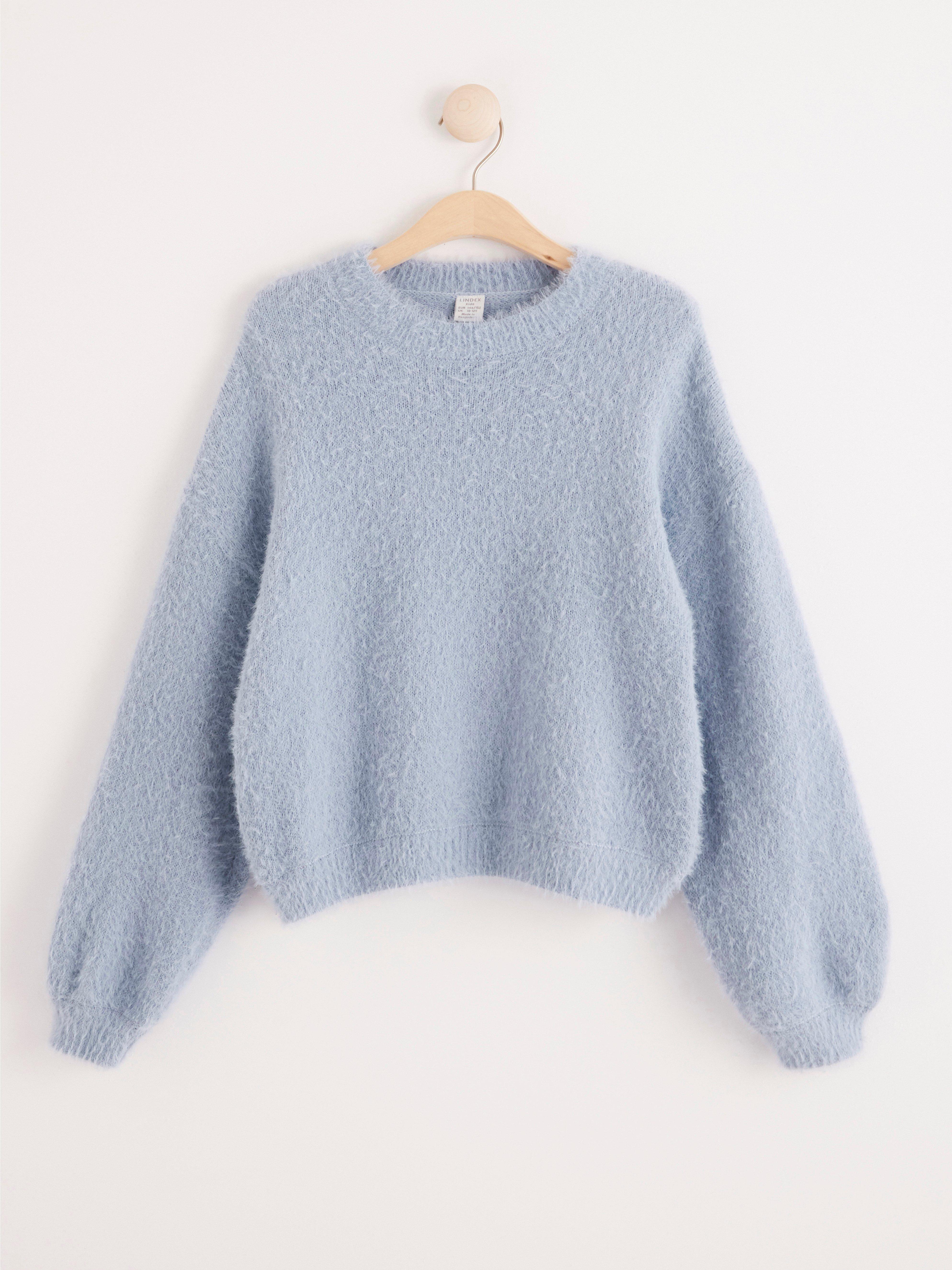 Light blue shop fuzzy sweater