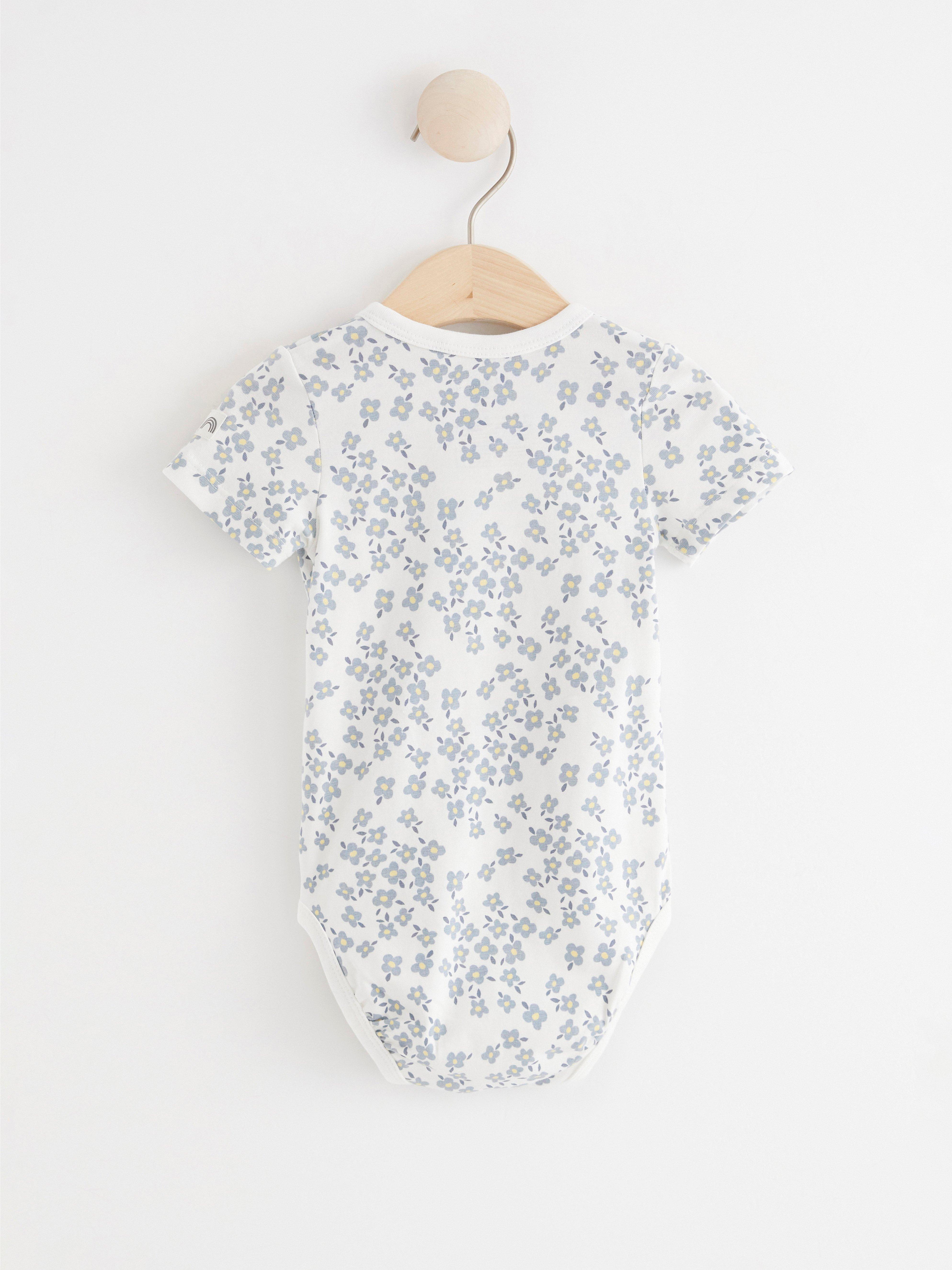 Short Sleeve Wrap Bodysuit With Flowers Lindex Europe