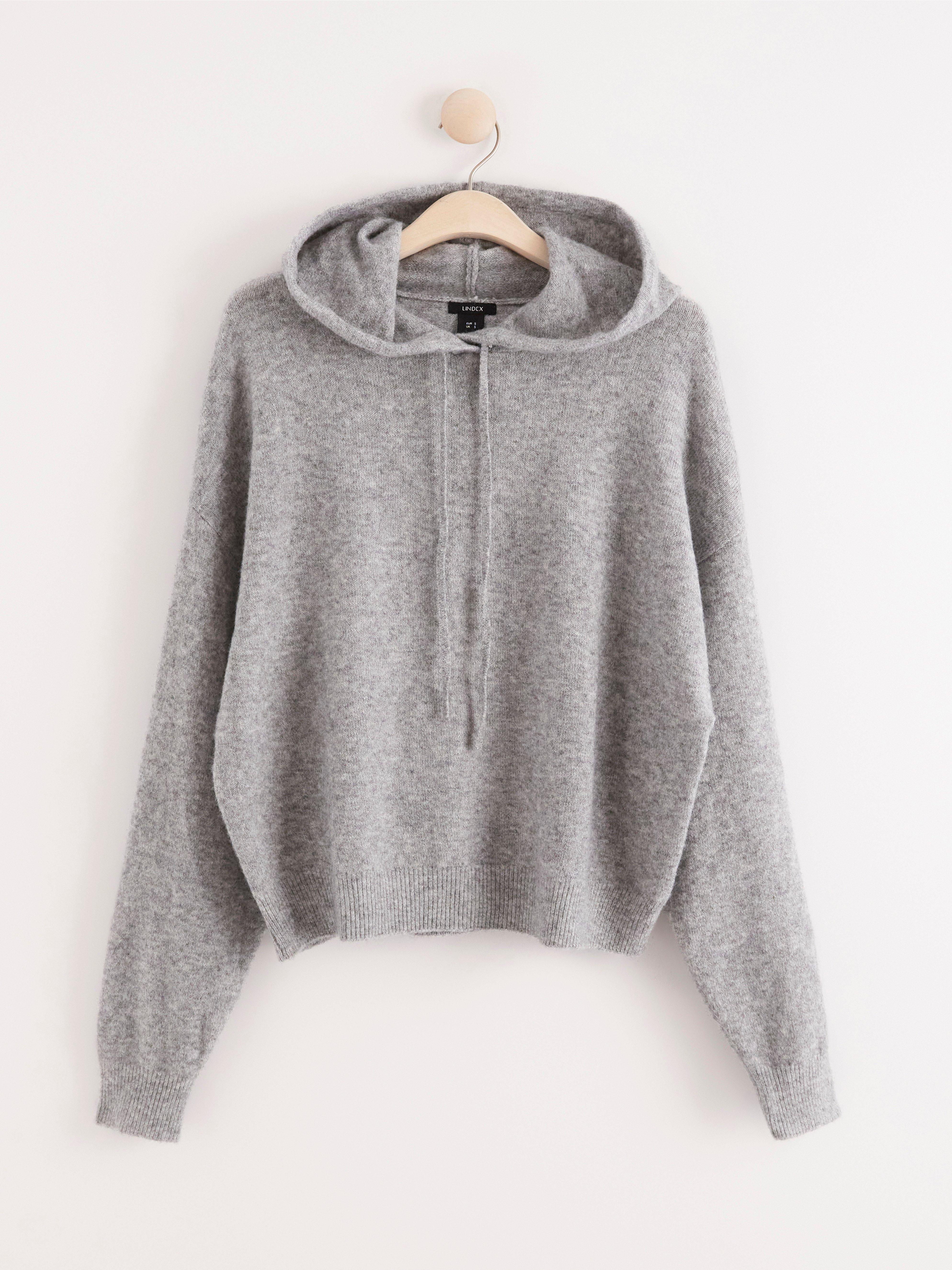 Fine knit hoodie clearance