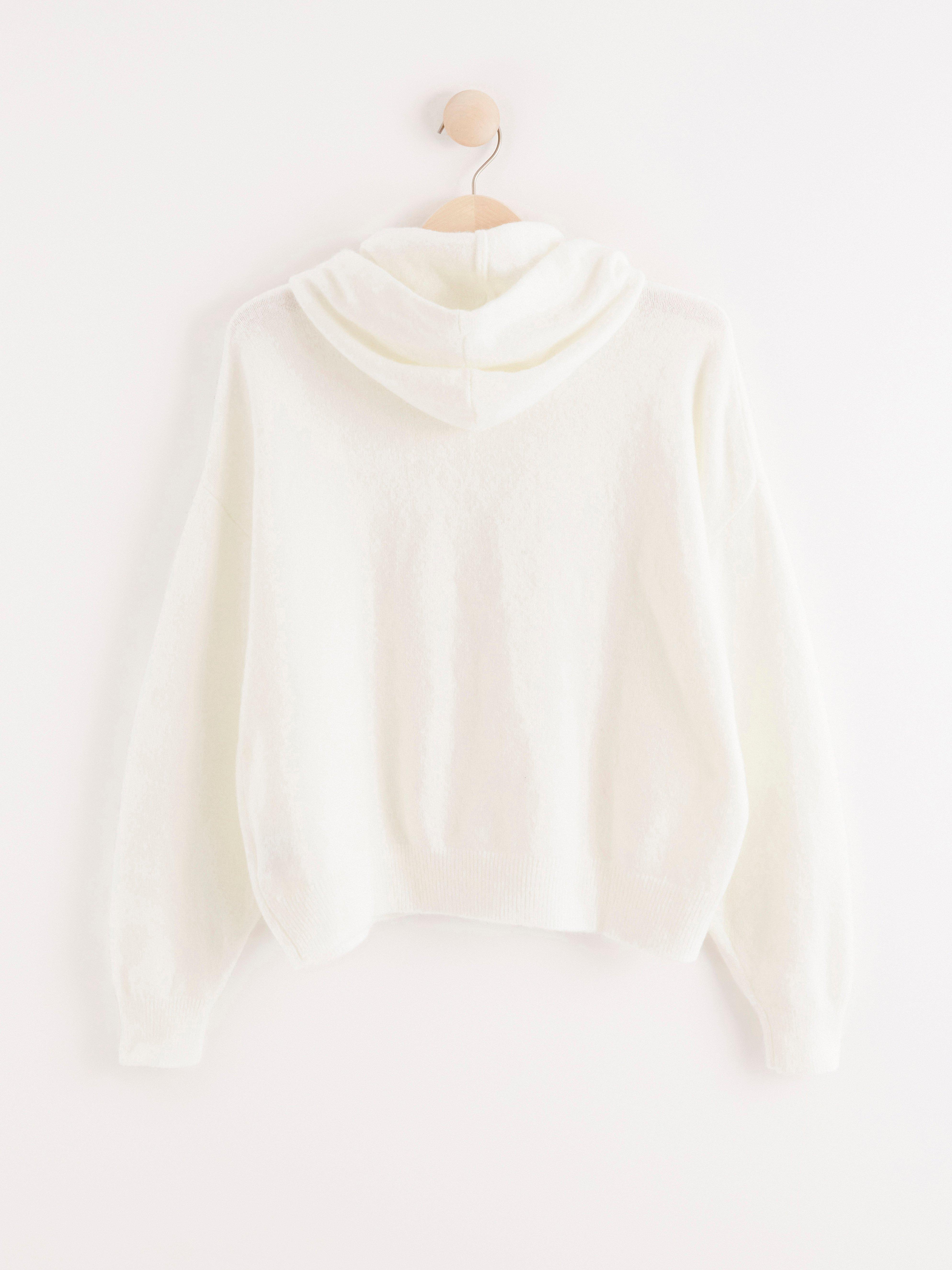 Hooded Sweatshirt - Womens Wear - White