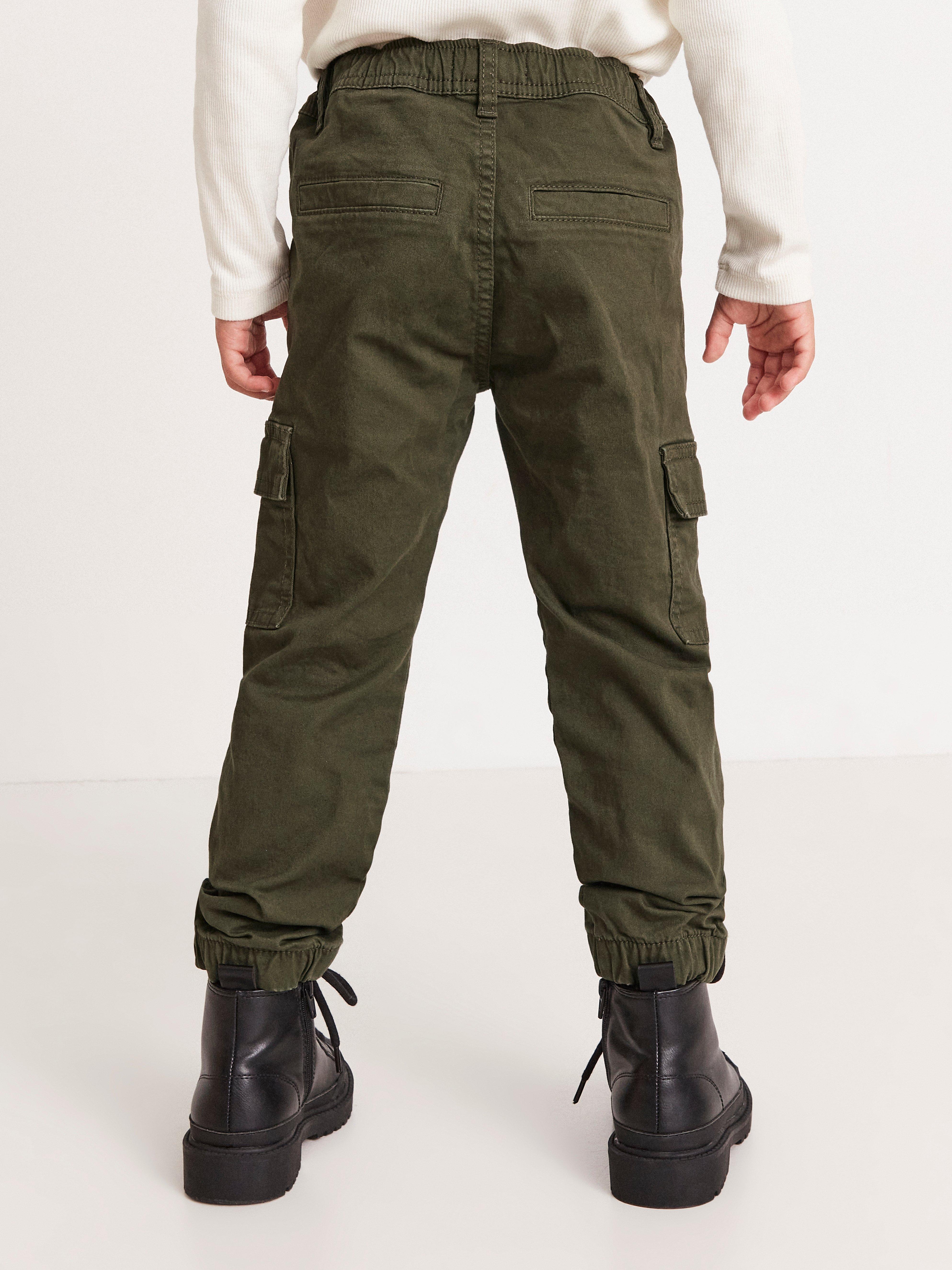 khaki green cargo trousers