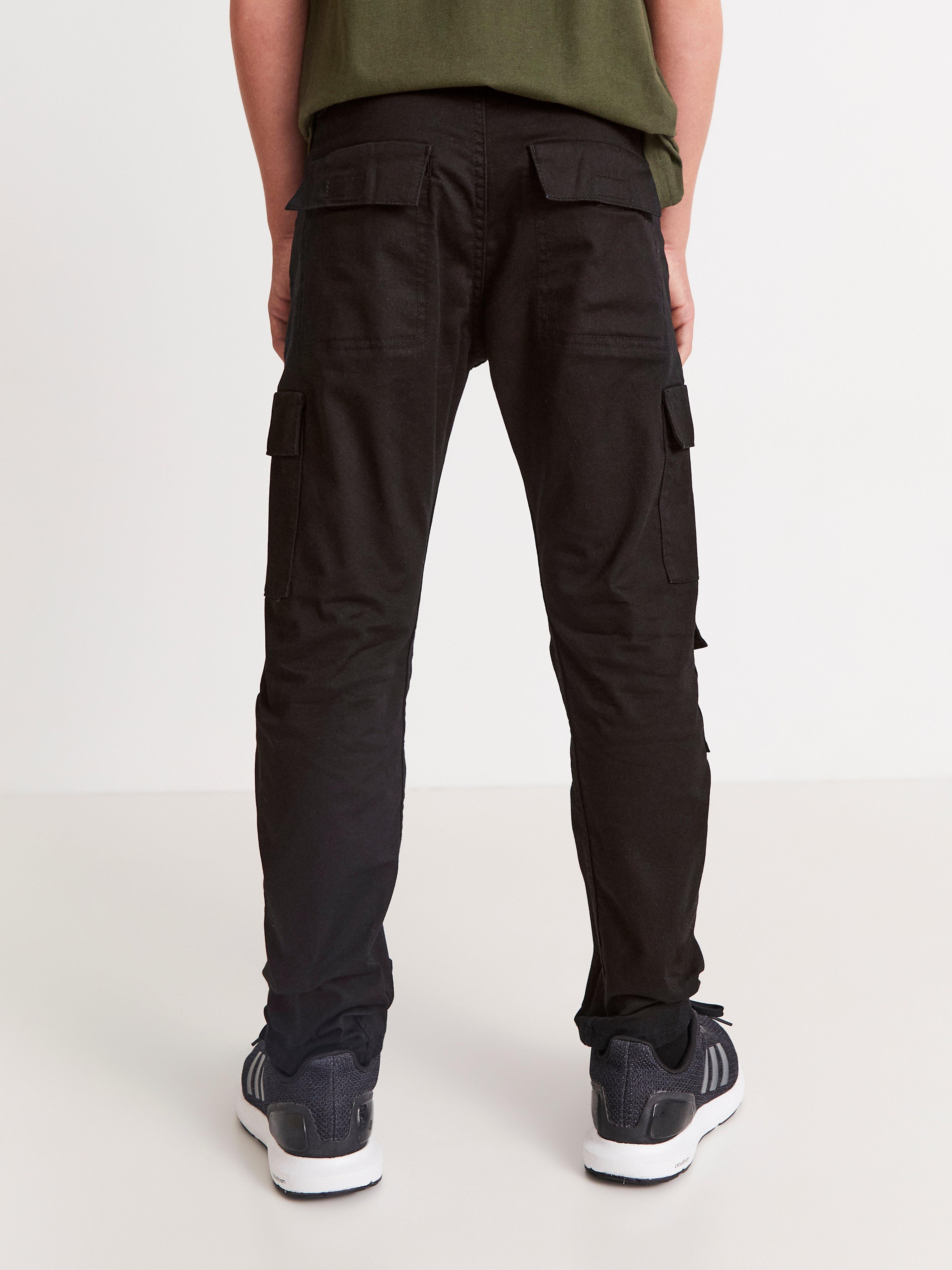 black tapered cargo pants