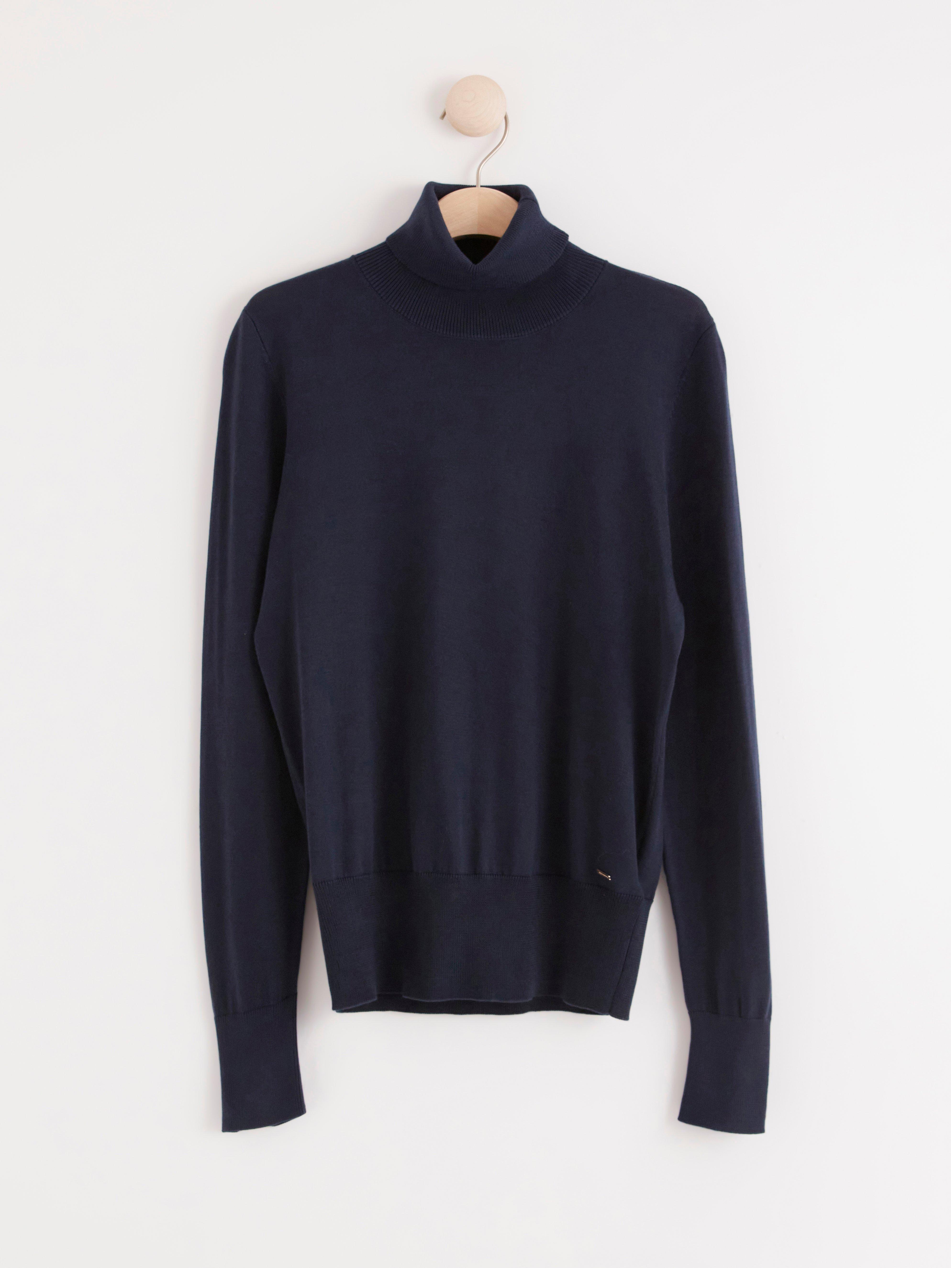 Turtle Neck Sweater - Womens Wear - Blue