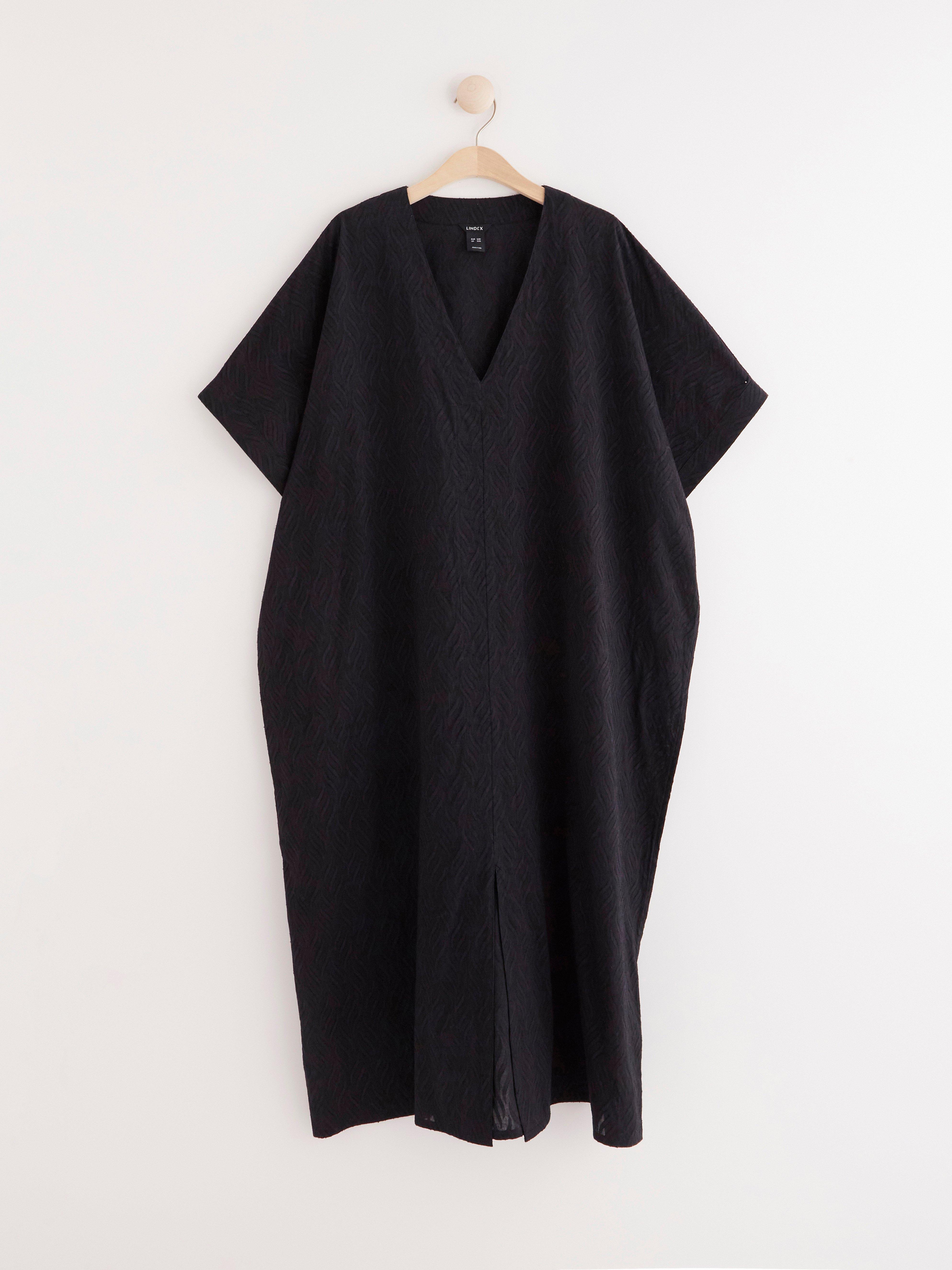 black kaftan dress short