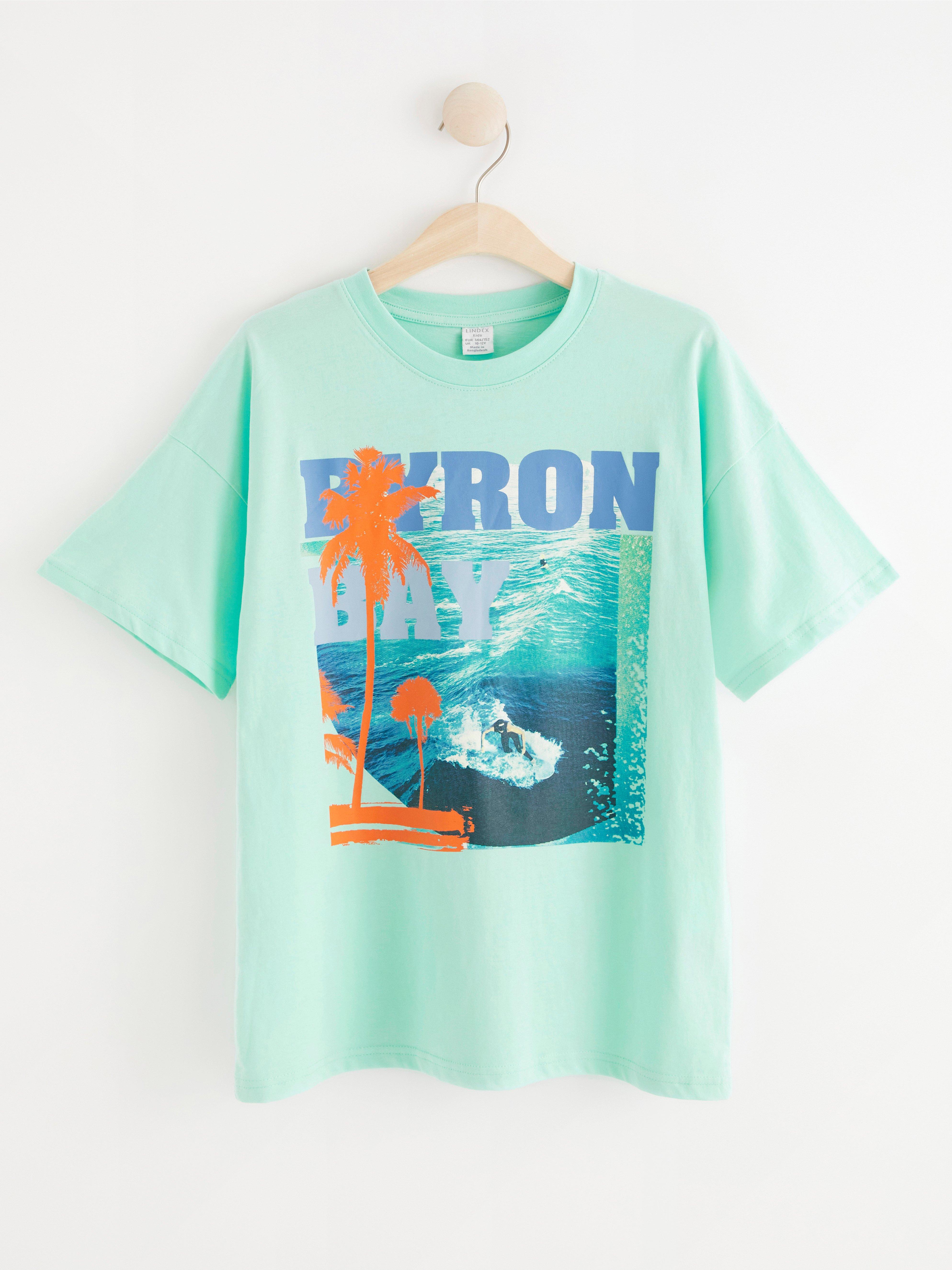 T-shirt - Barn - Turkos