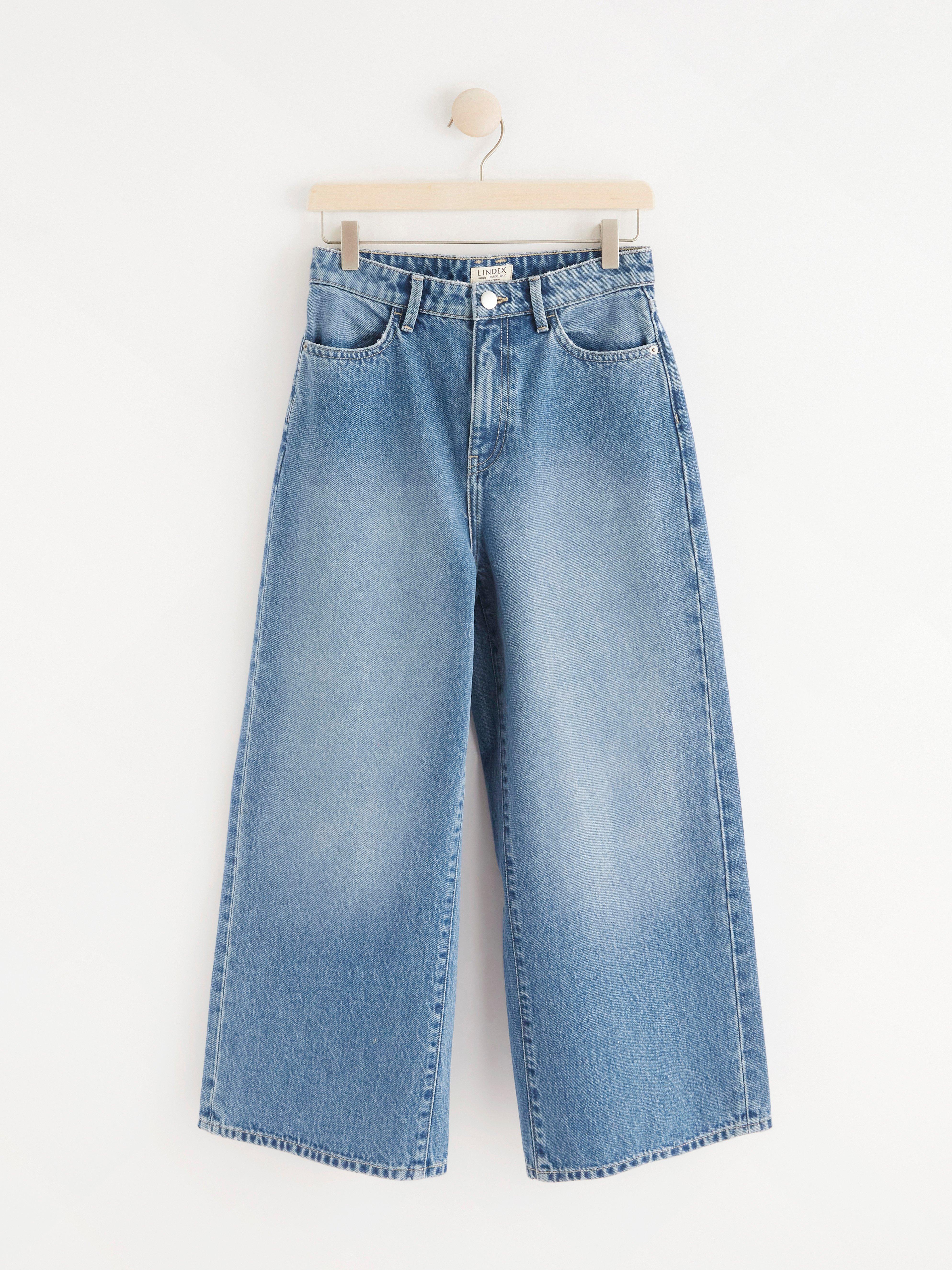 JACKIE Cropped extra wide high waist jeans