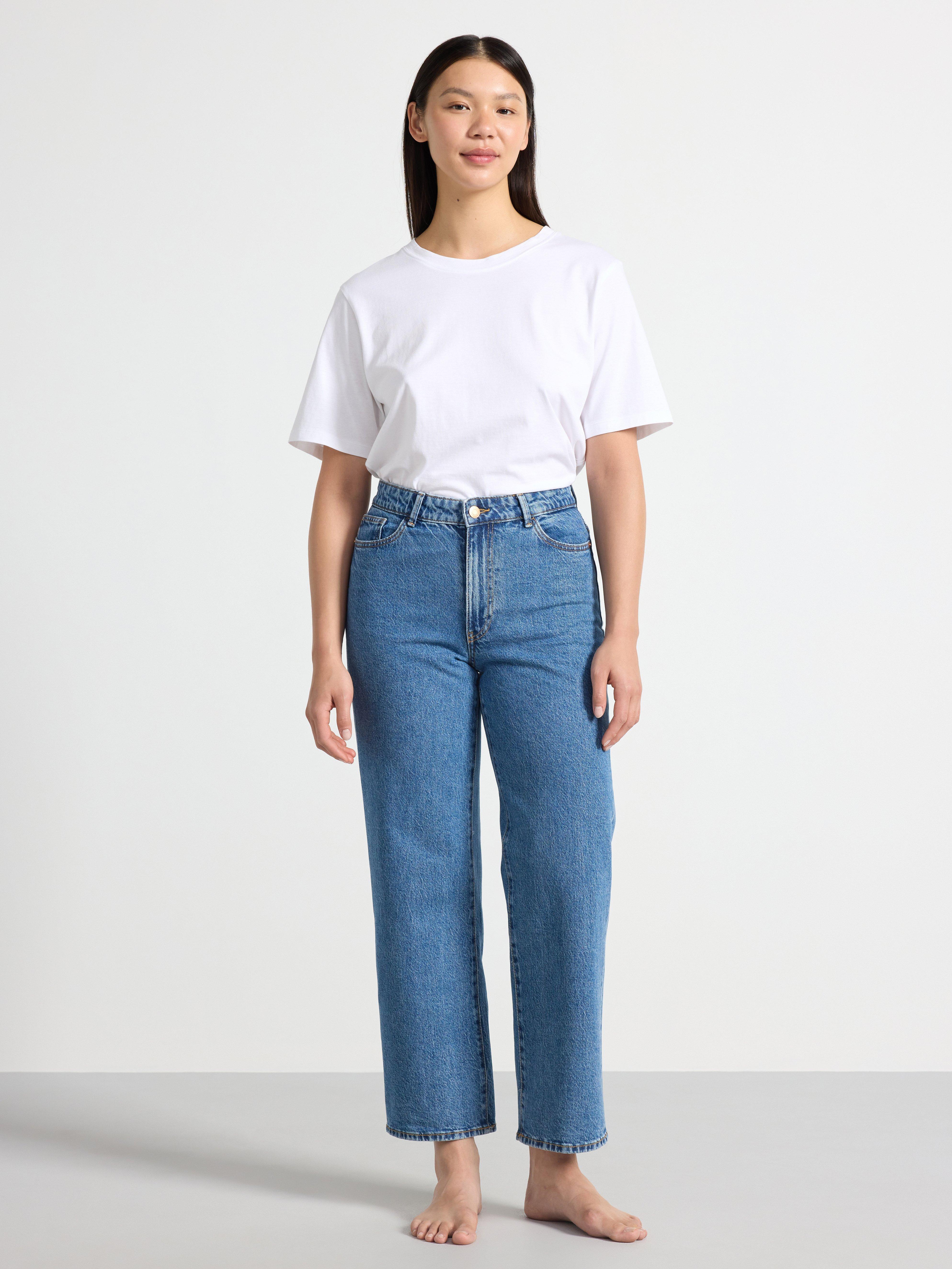 HANNA Wide high waist jeans with cropped leg