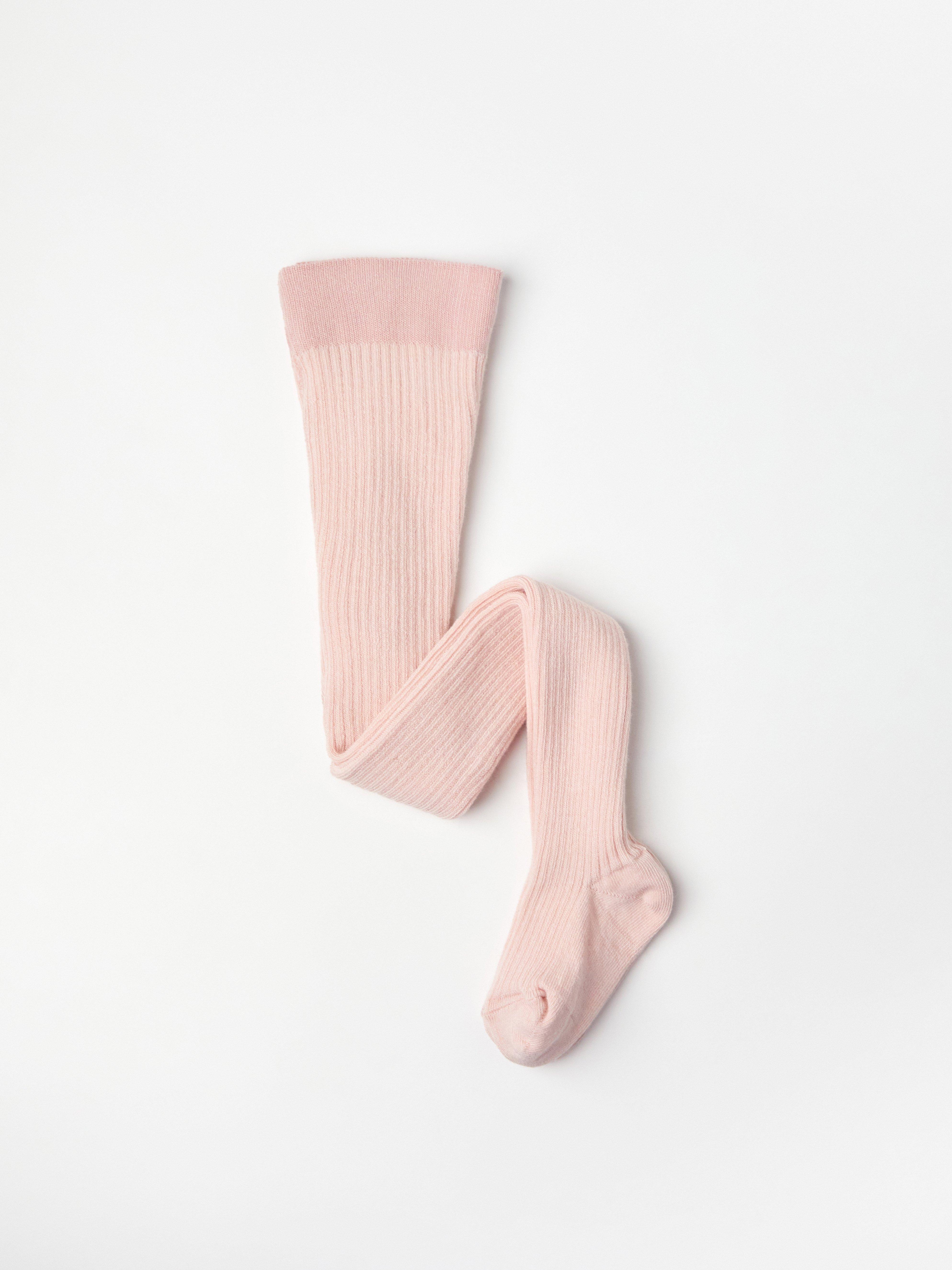 Pale Pink Fine Ribbed Socks