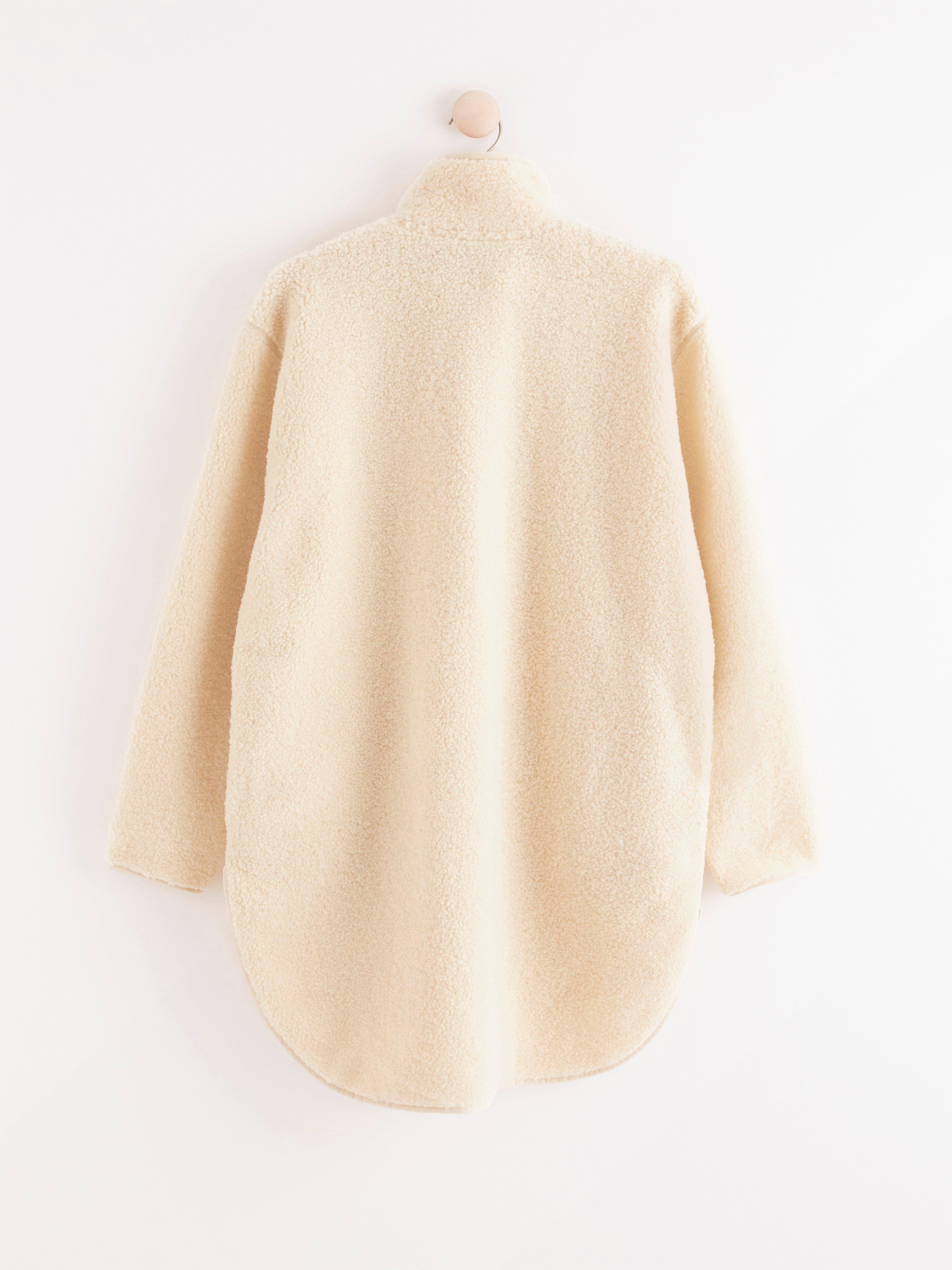 Long pile coat beige hotsell