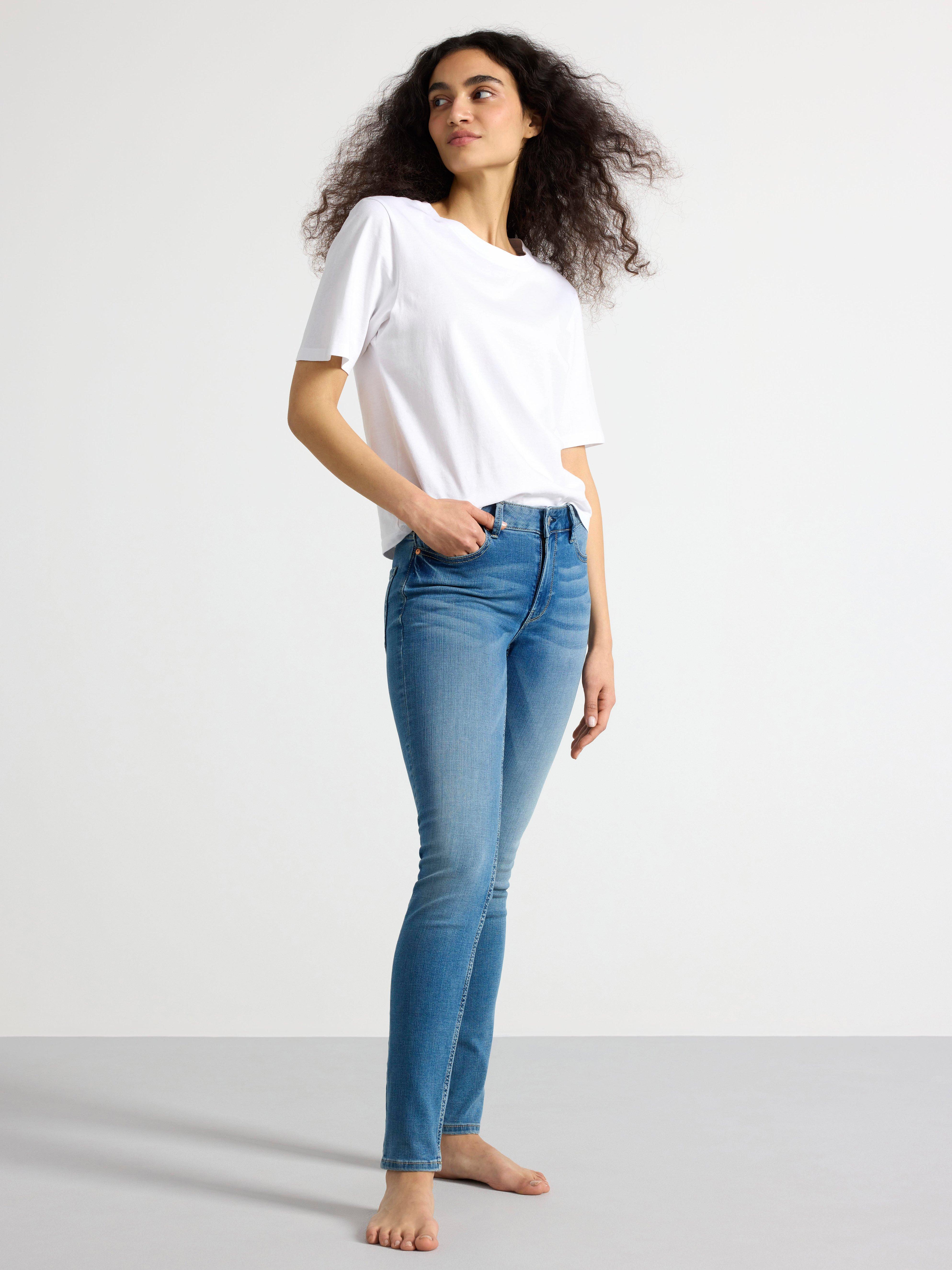 Classic Mid Rise Skinny Jeans - Light Blue Wash