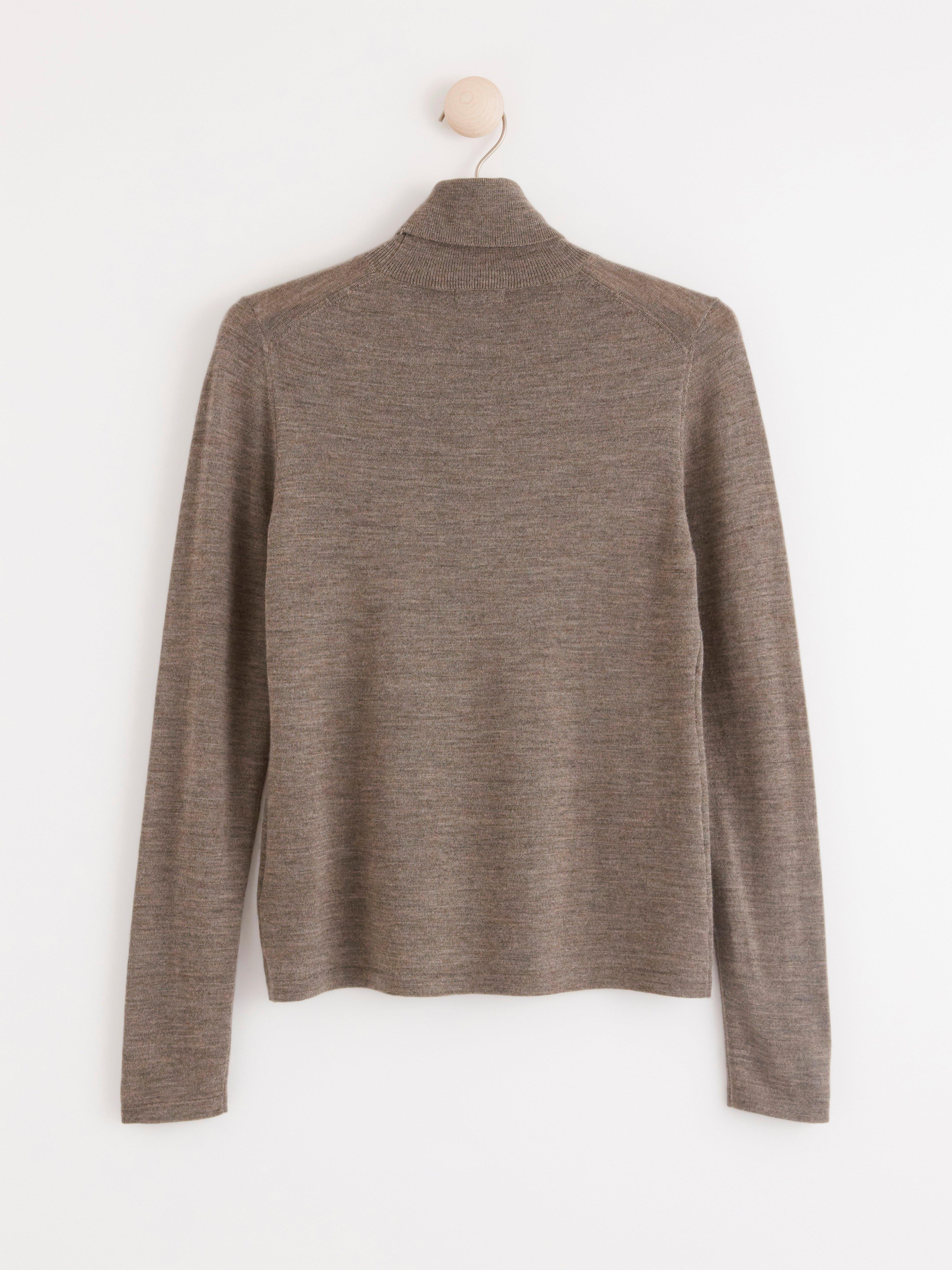 Turtle Neck Sweater - Womens Wear - Brown
