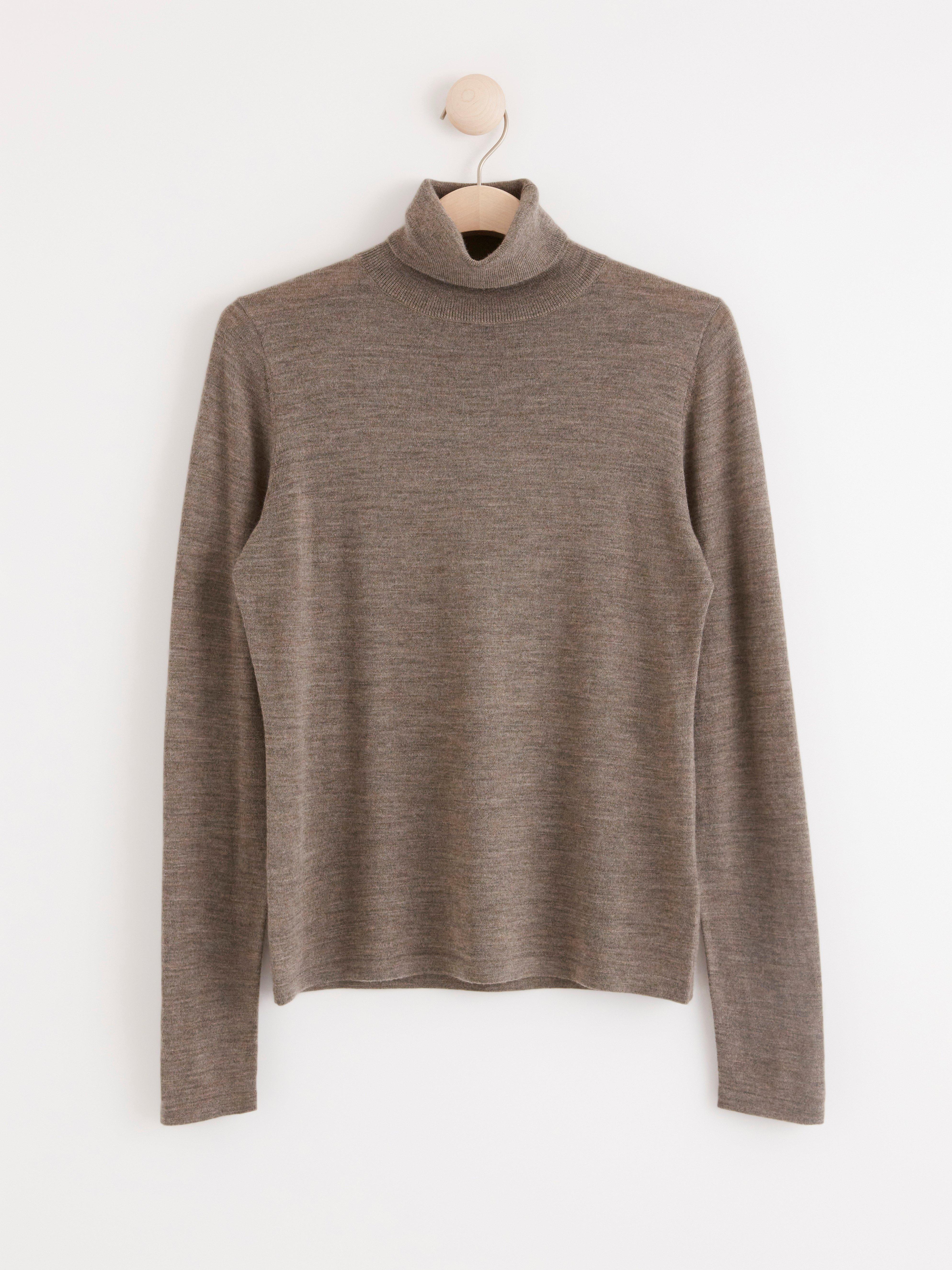 Turtle Neck Sweater - Womens Wear - Brown