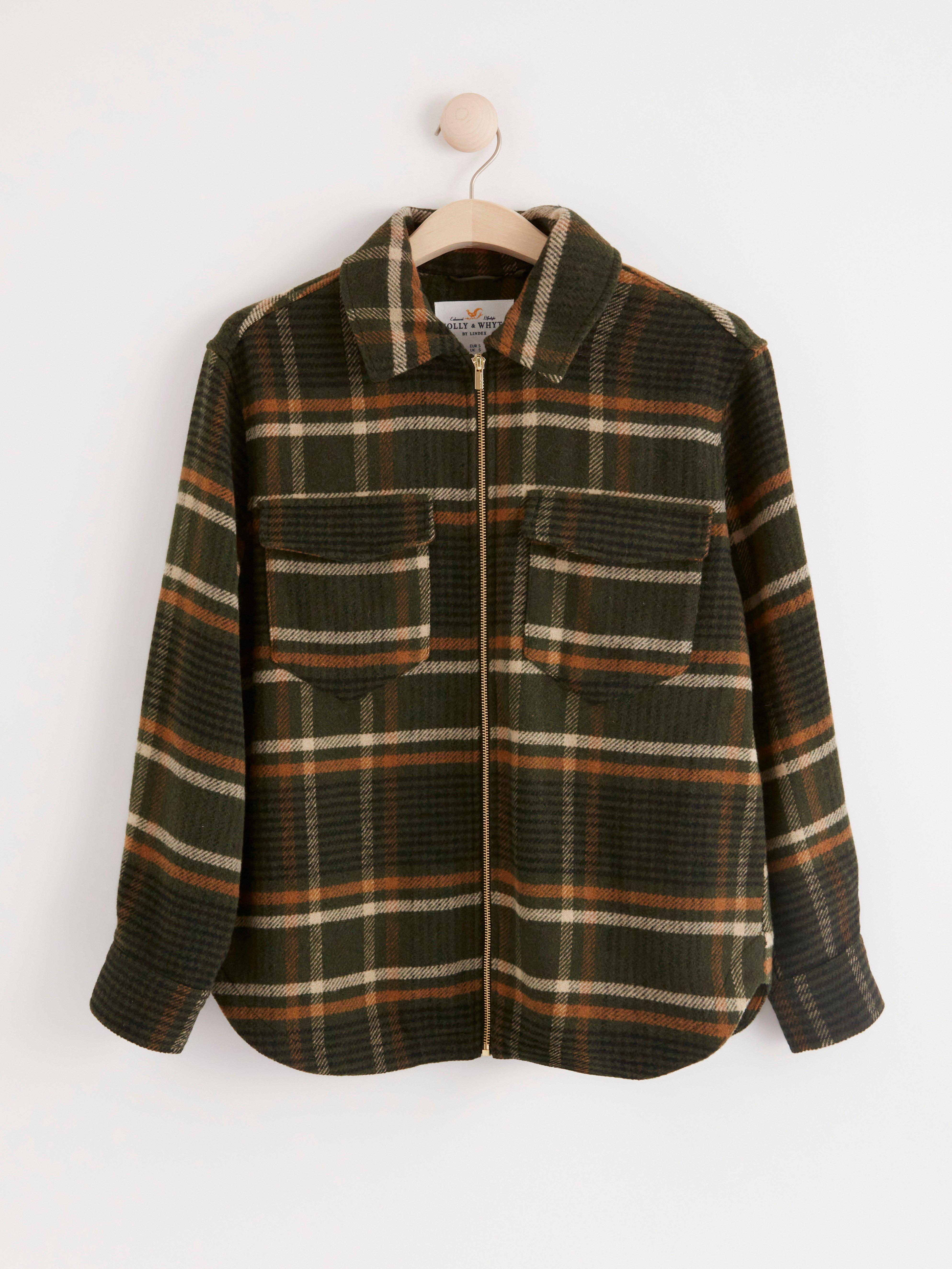 H and m outlet checked jacket