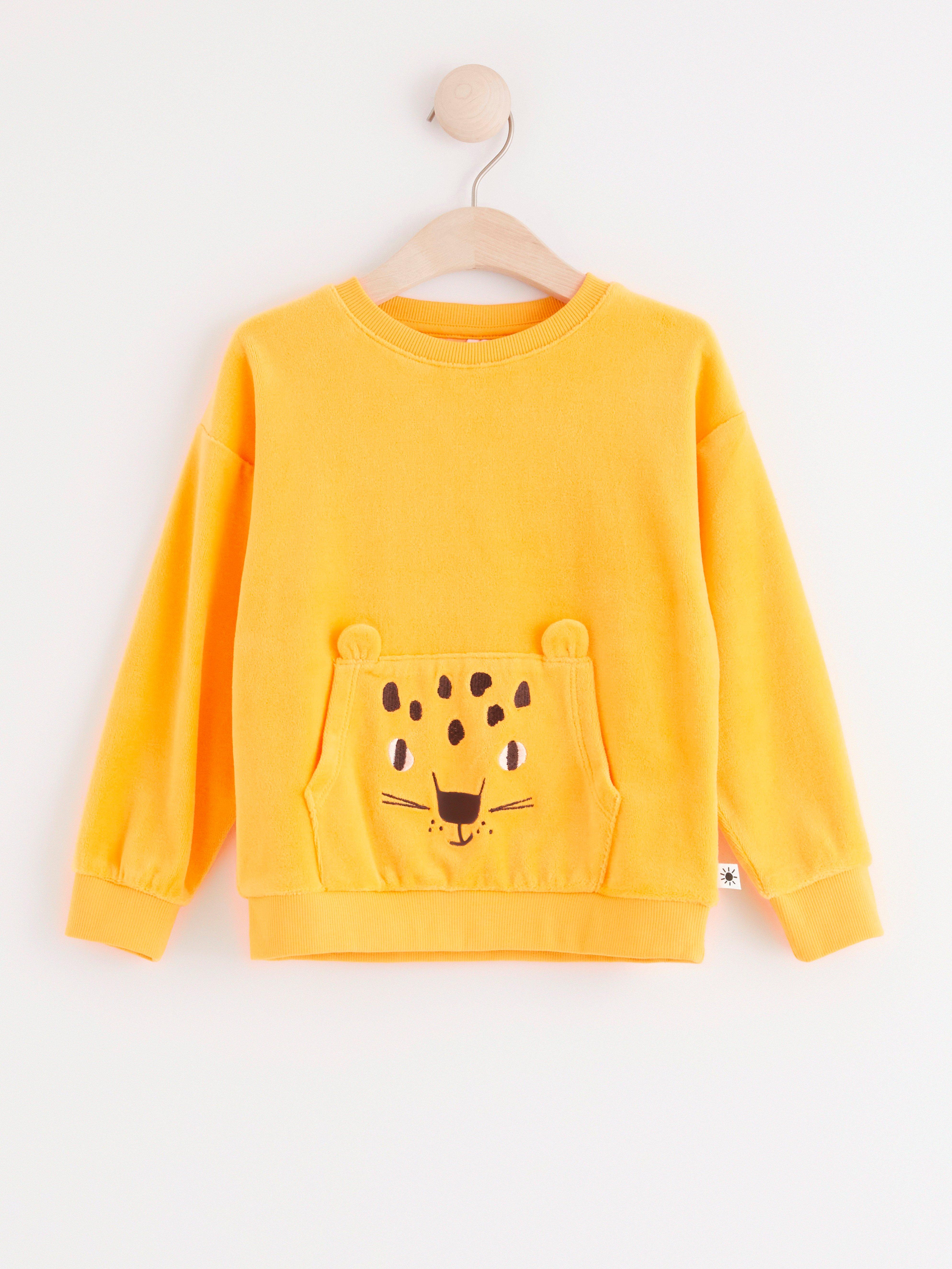 Velour sweatshirt with animal face Lindex
