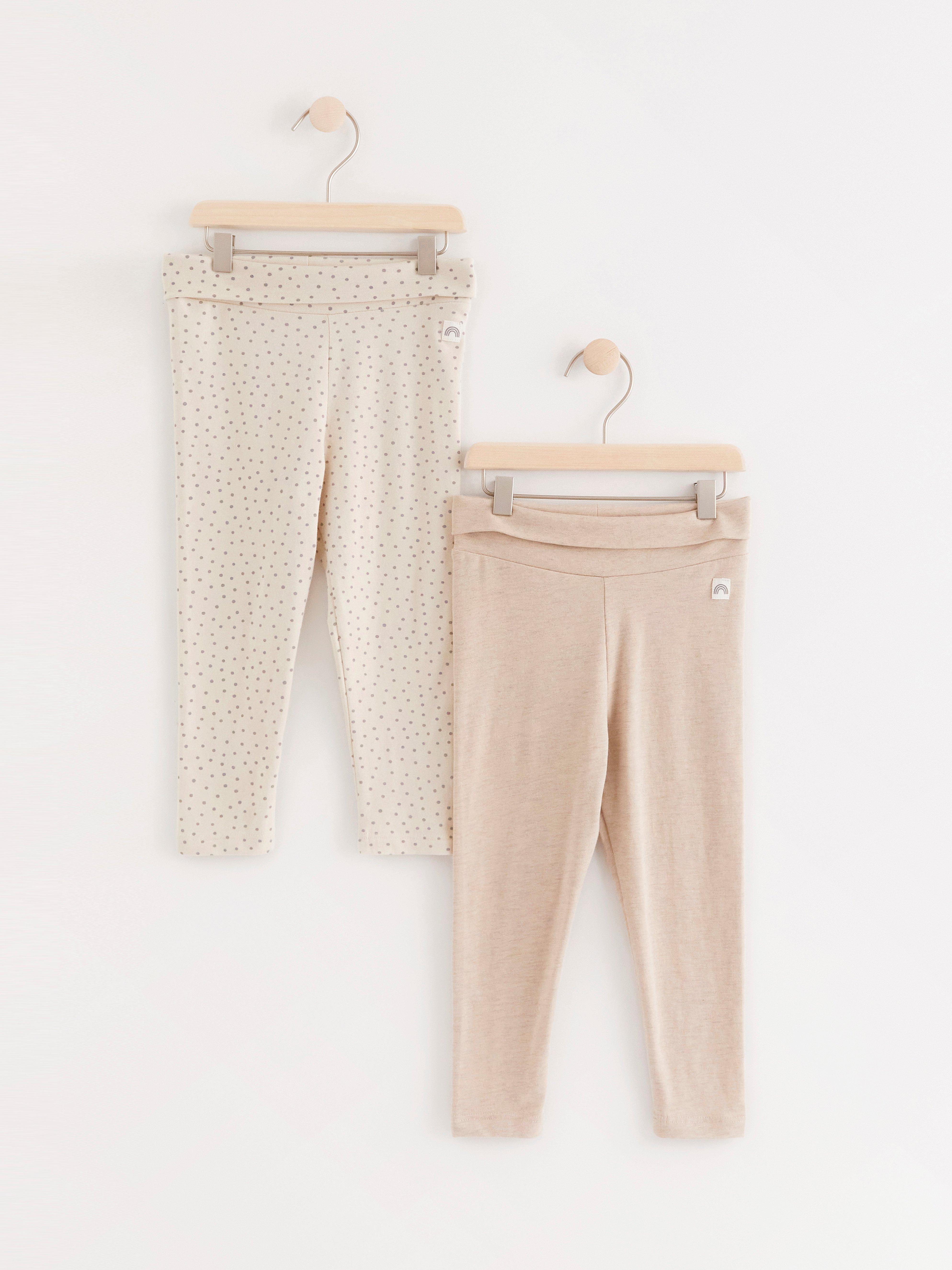 2-pack leggings med bred midja
