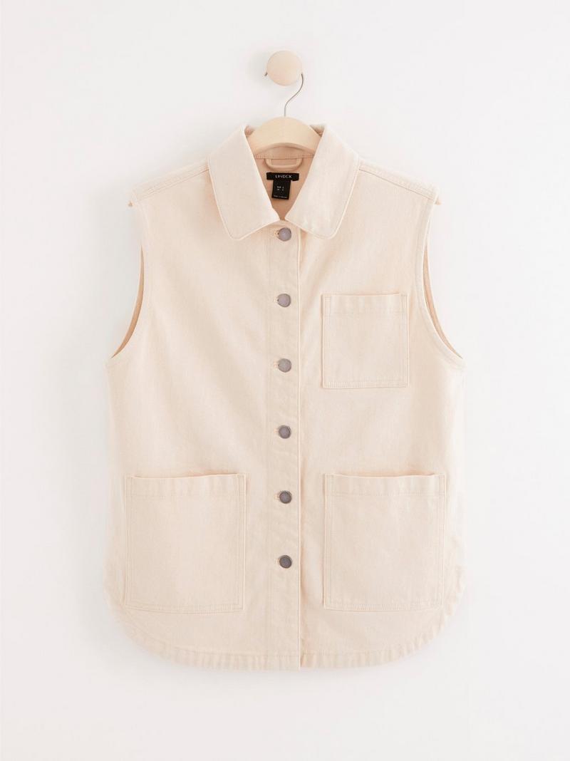 Oversized twill vest | Lindex Europe