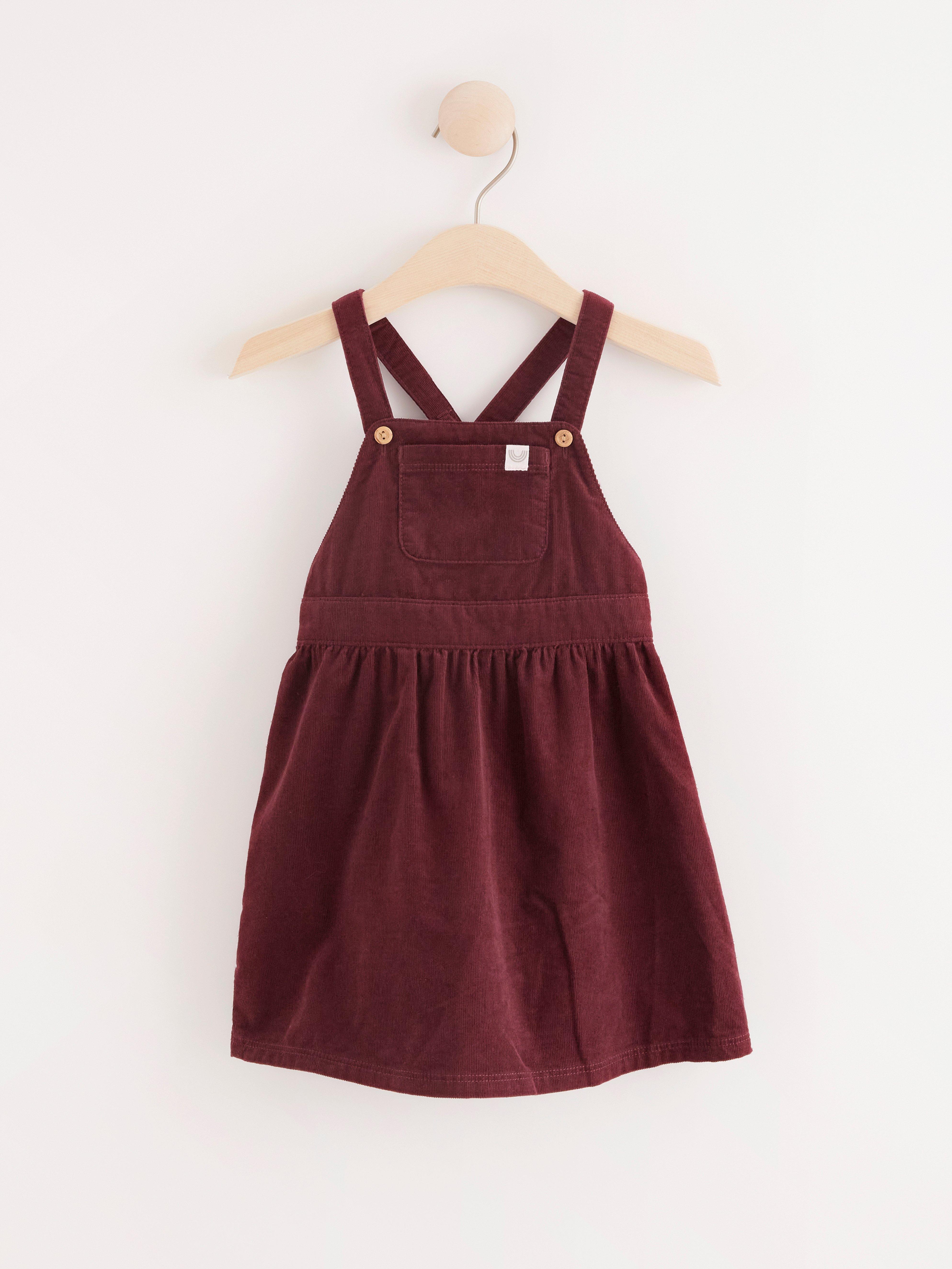 Red corduroy dungaree on sale dress