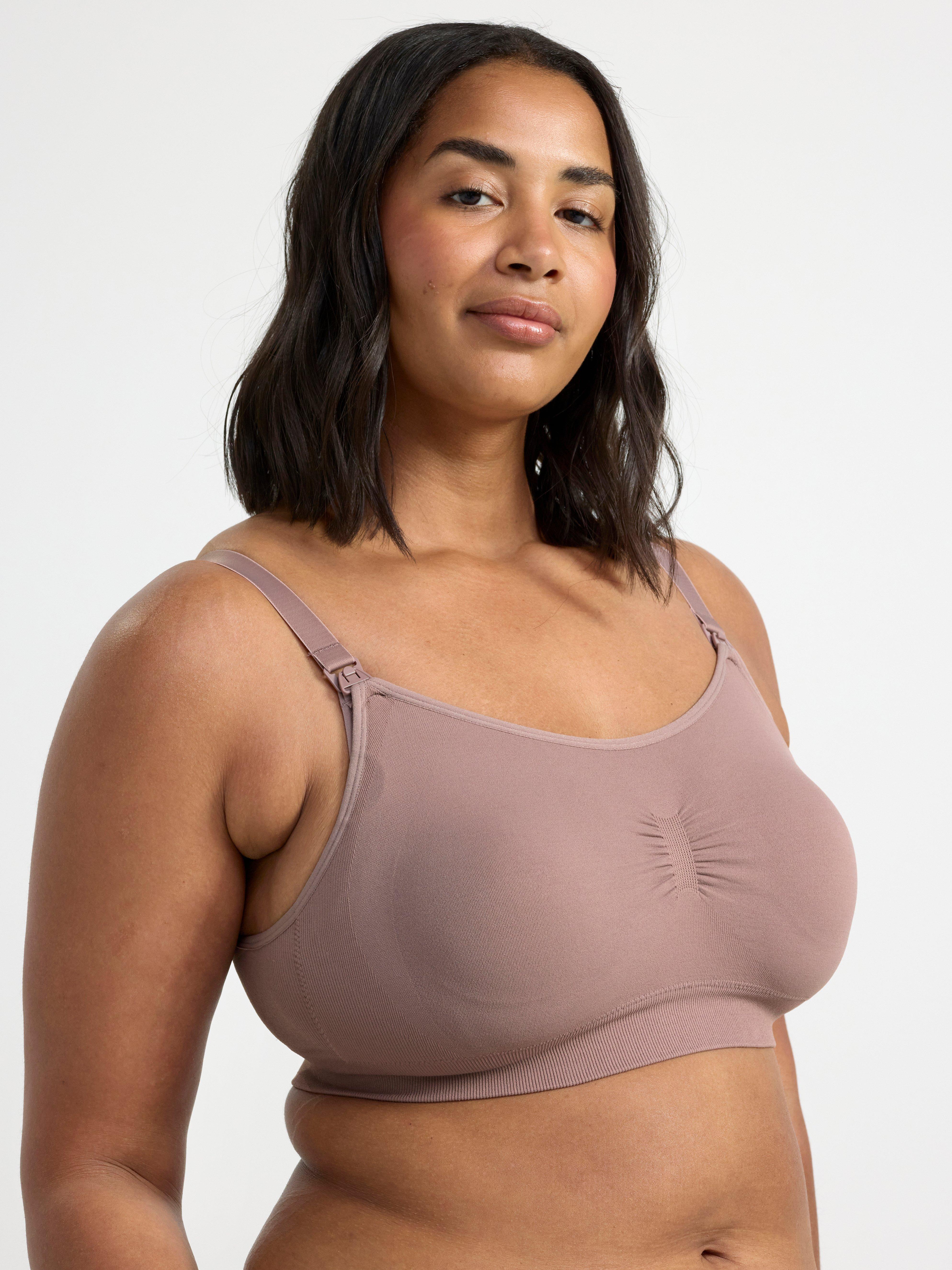 Lindex Fuller Bust seamless nursing bra with lace detail in rose - ShopStyle