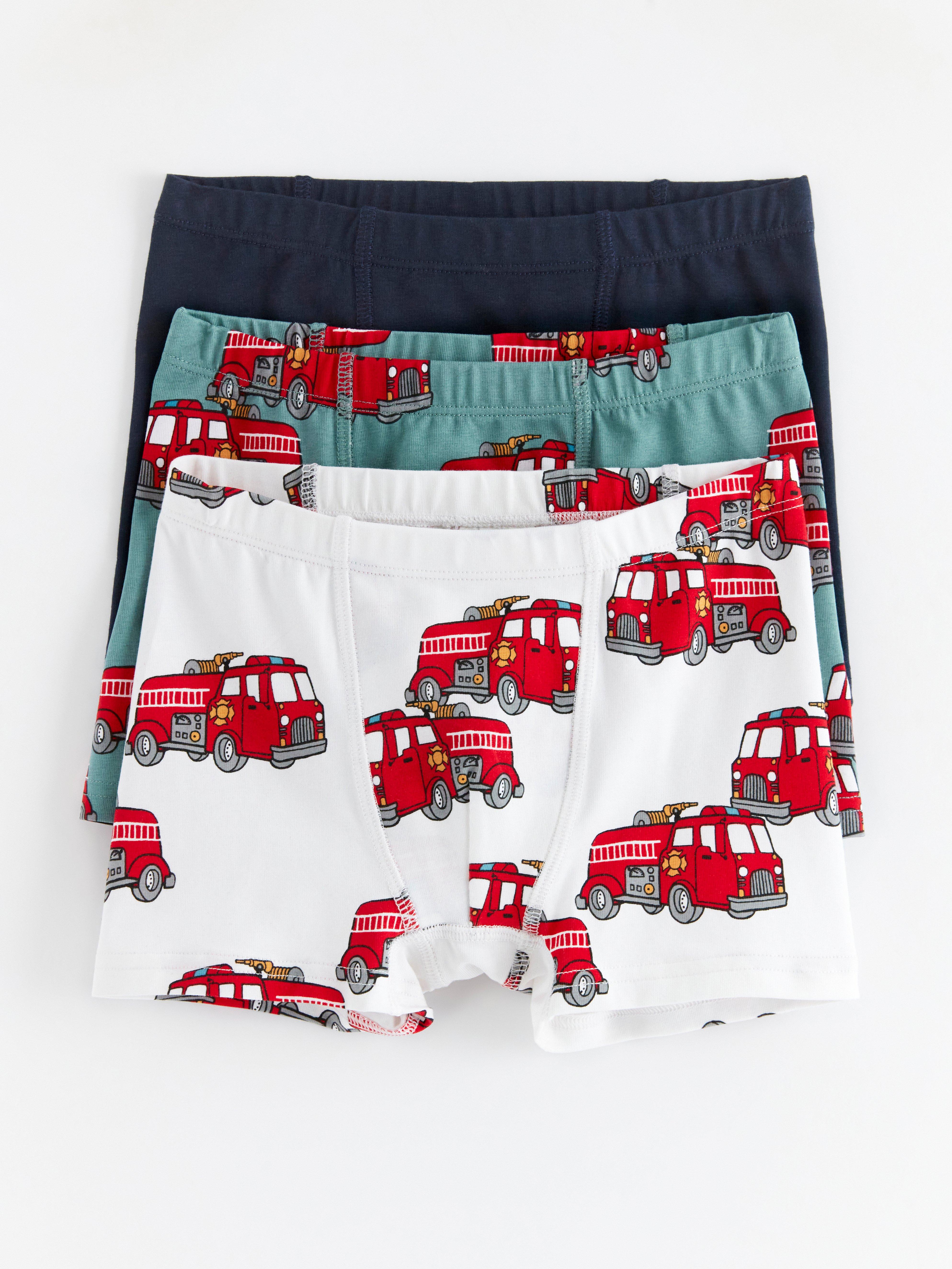 3-pack boxershorts med brandbilar