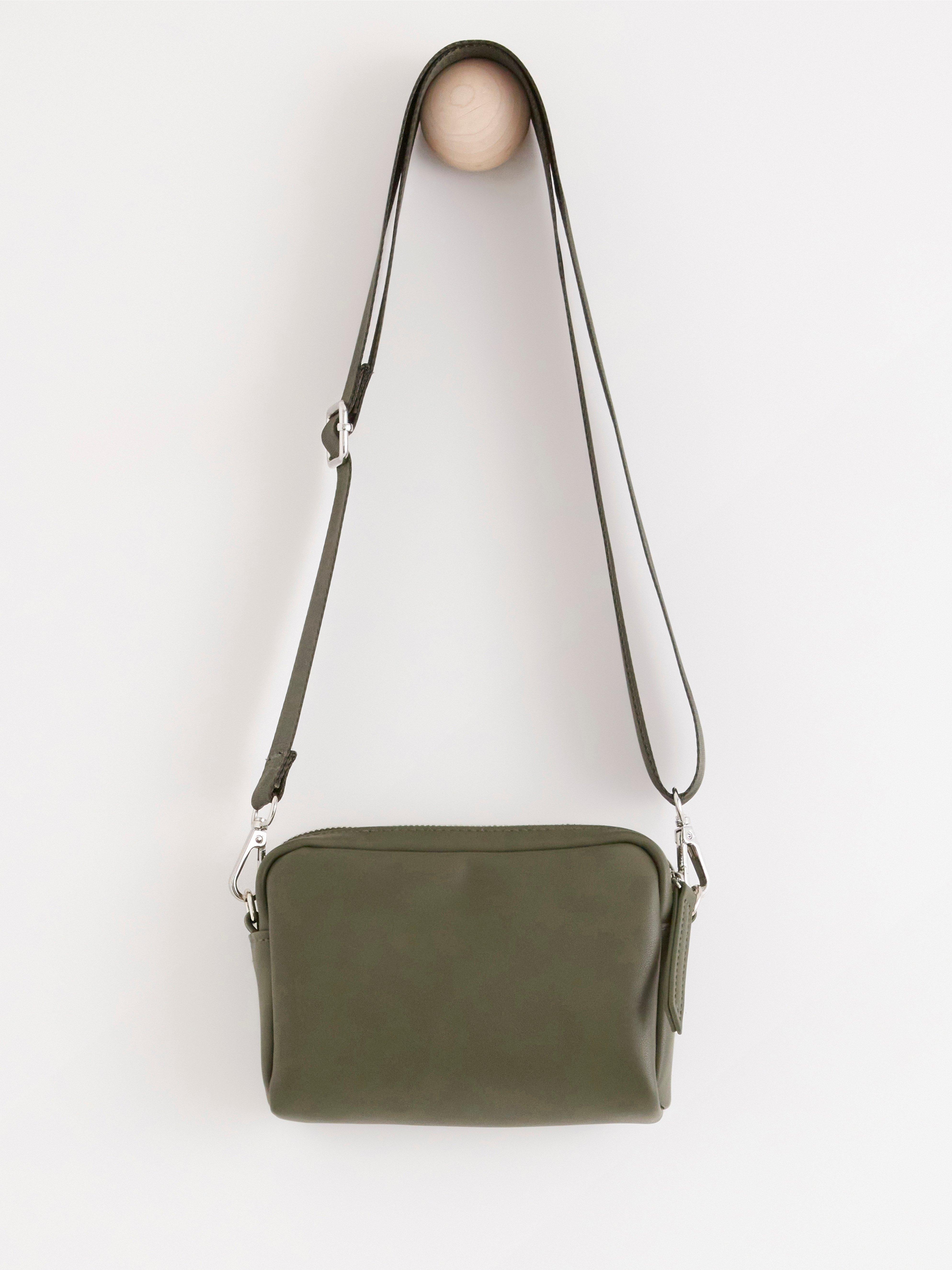 green leather cross body bag