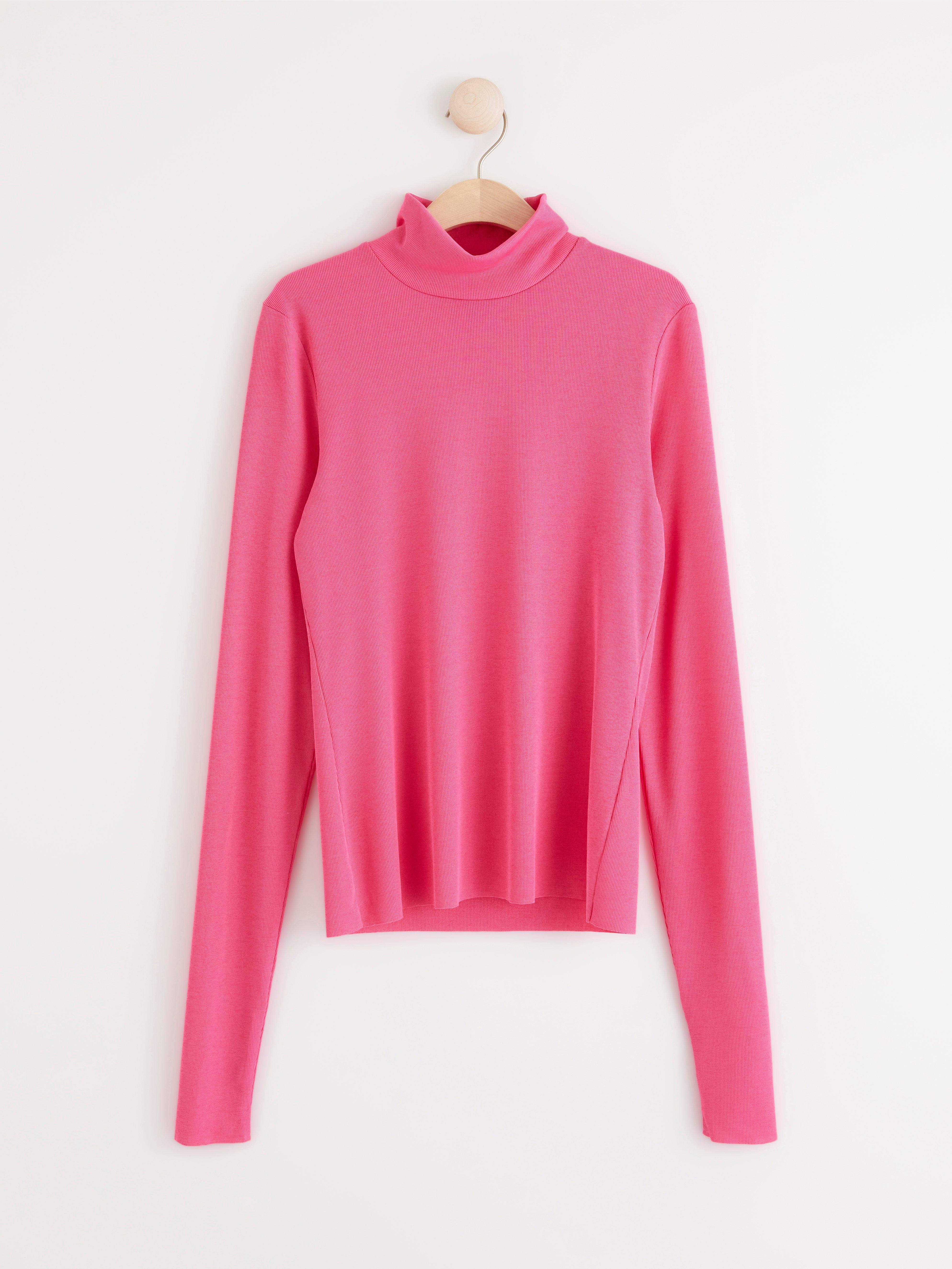 Roller Neck Top - Womens Wear - Pink